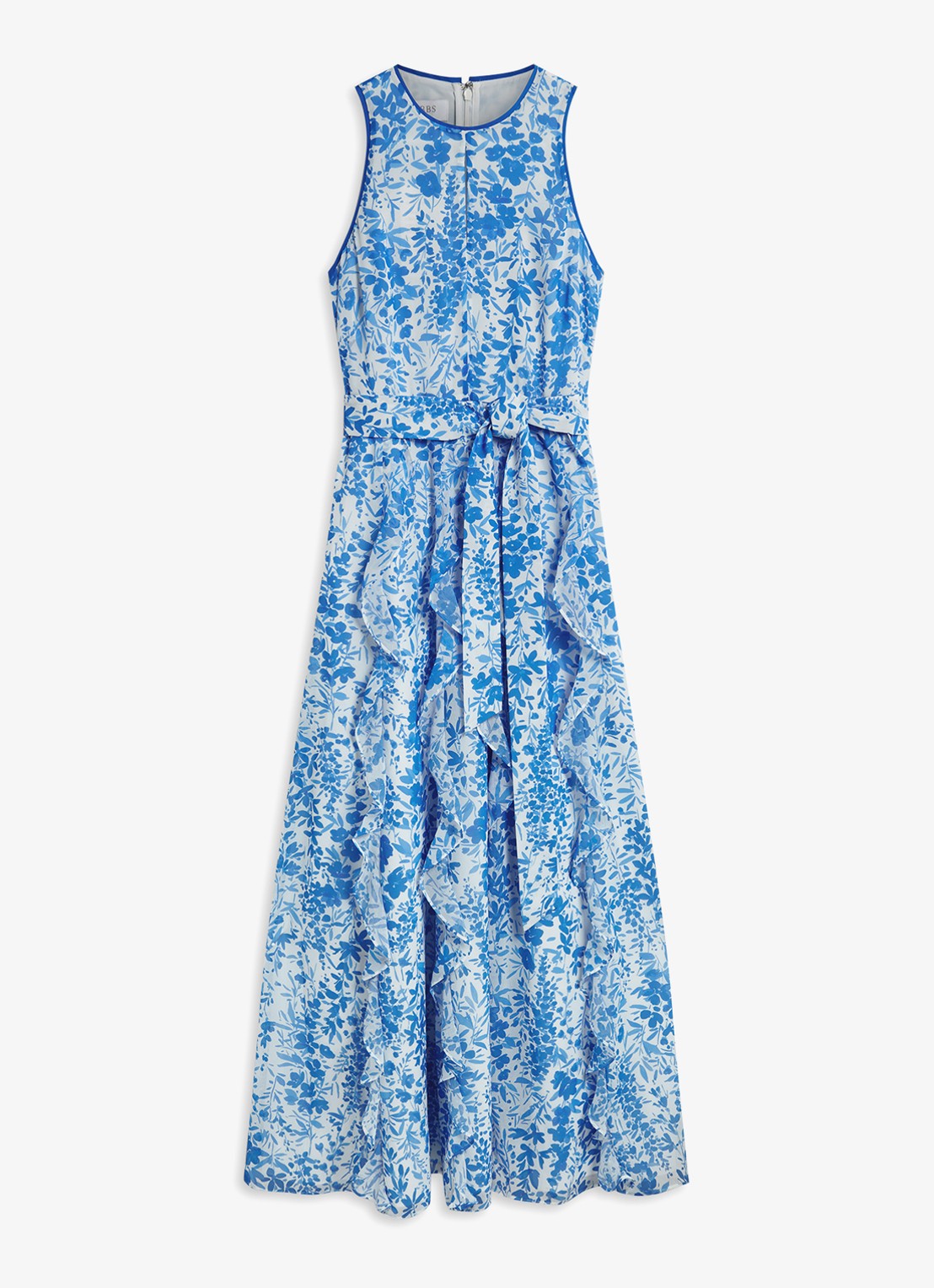 Hobbs Taryn maxi jurk met bloemenprint - voorkant blauw