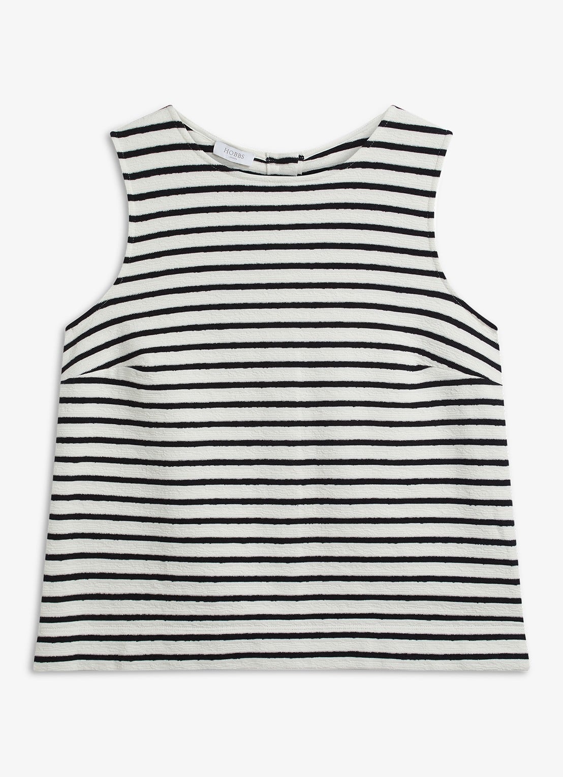 Hobbs Top met streepprint - voorkant zwart