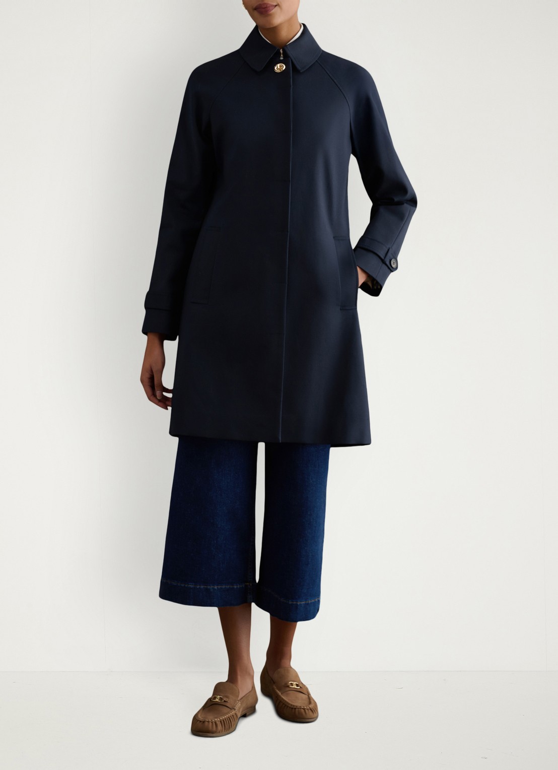 Hobbs Vivienne trenchcoat met steekzakken - detail 3 donkerblauw
