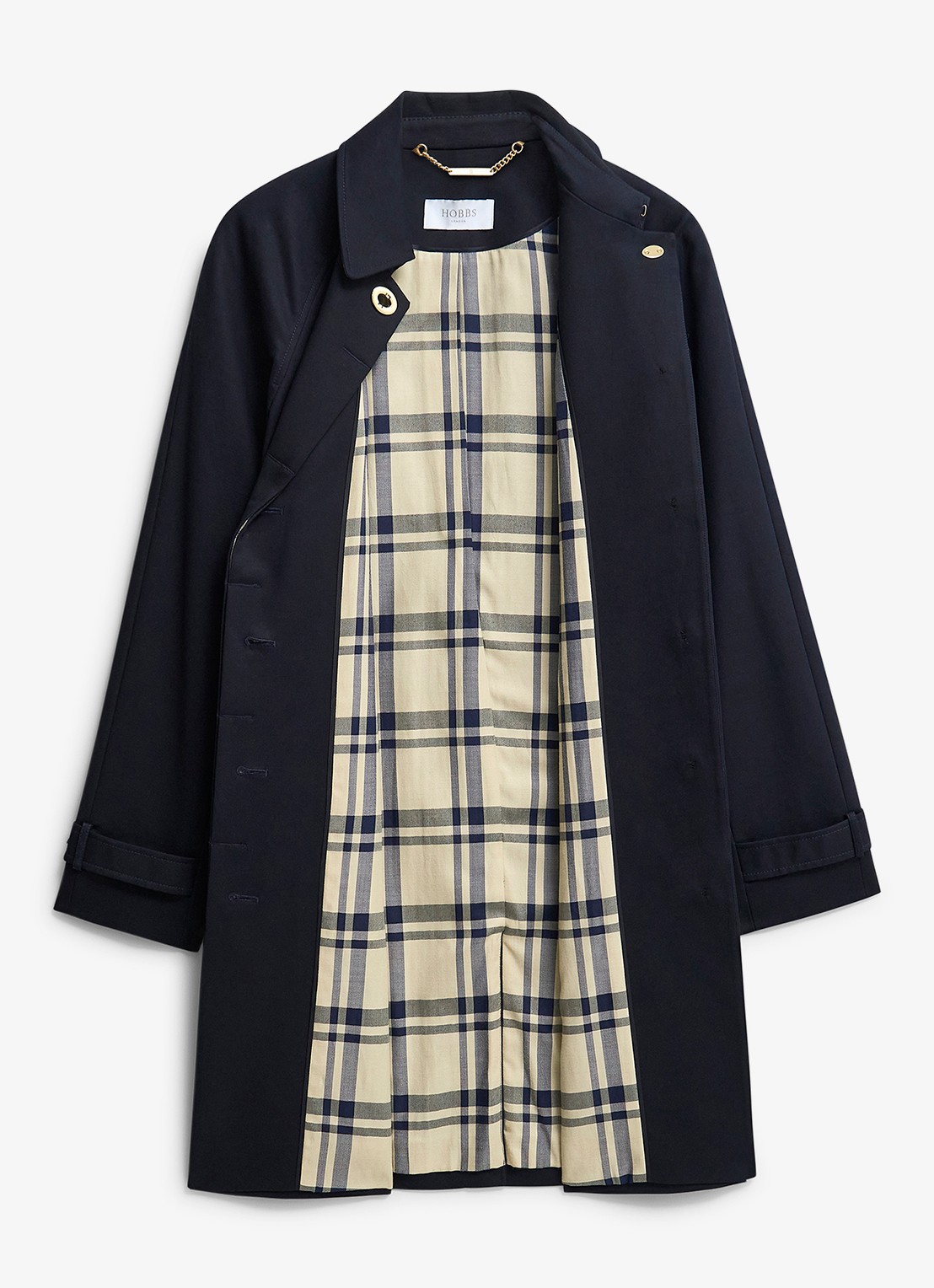Hobbs Vivienne trenchcoat met steekzakken - detail 6 donkerblauw