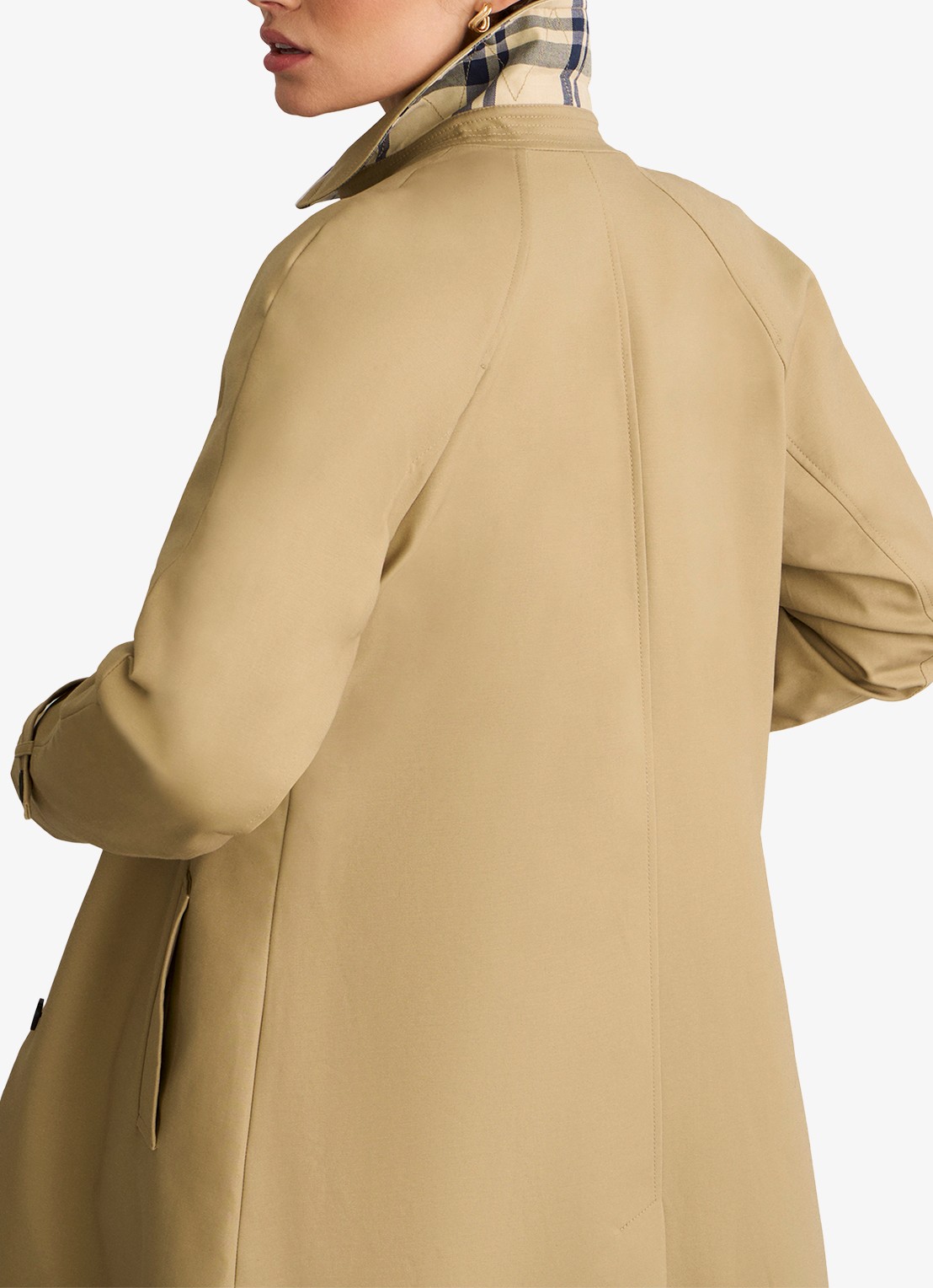 Hobbs Vivienne trenchcoat met steekzakken - achterkant beige