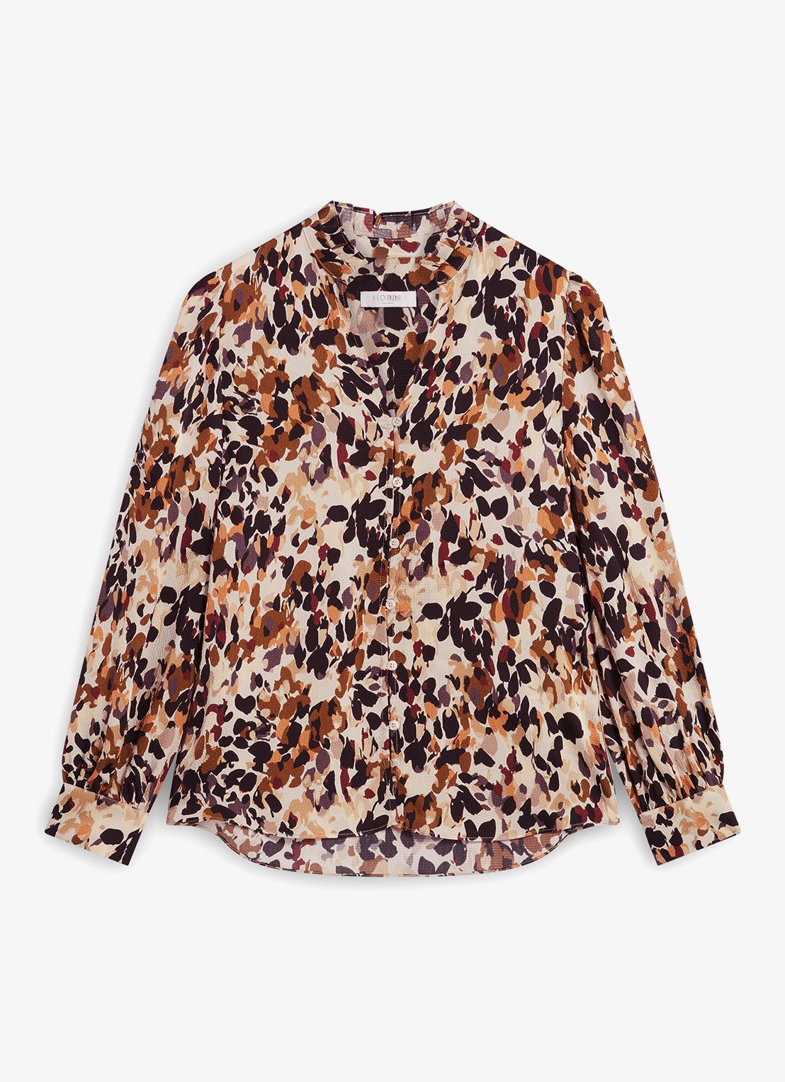 Hobbs Yasmina blouse met grafische print - voorkant 5 bruin