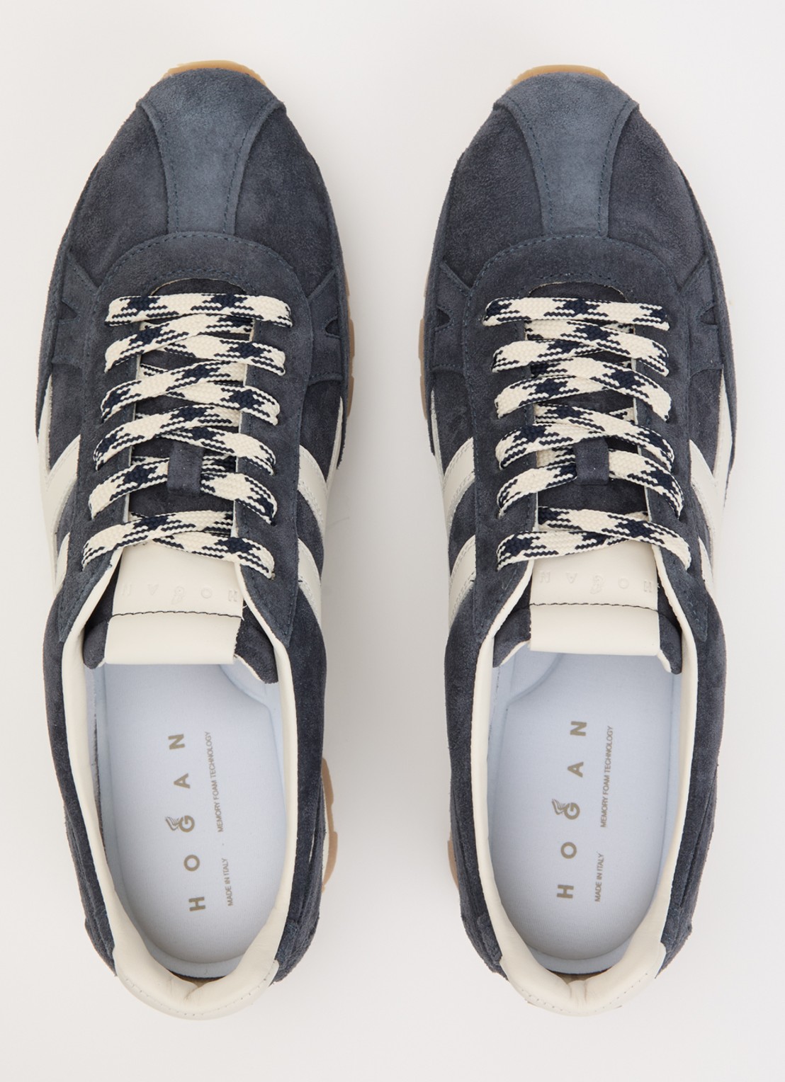Hogan 86er sneaker van suède  - detail 4 donkerblauw