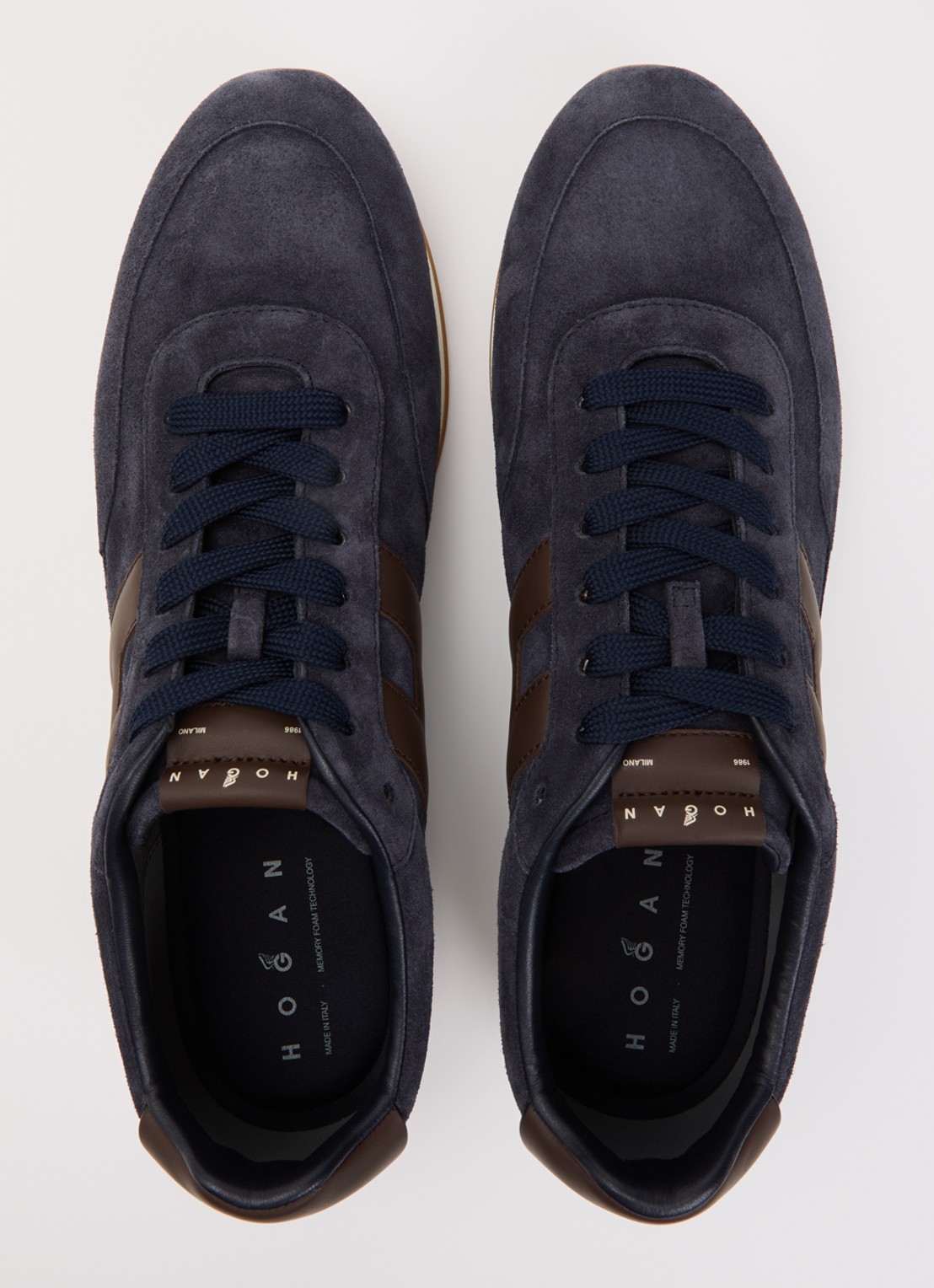 Hogan Allacciato sneaker van suède - detail 4 donkerblauw