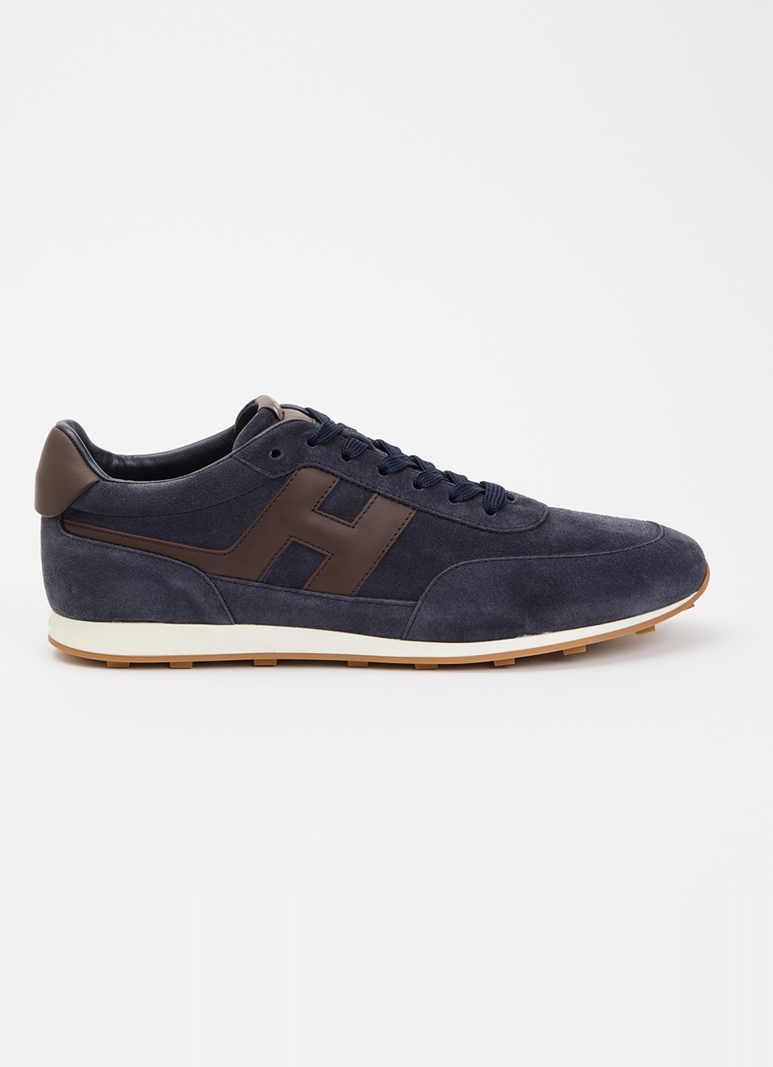 Hogan Allacciato sneaker van suède - voorkant 2 donkerblauw