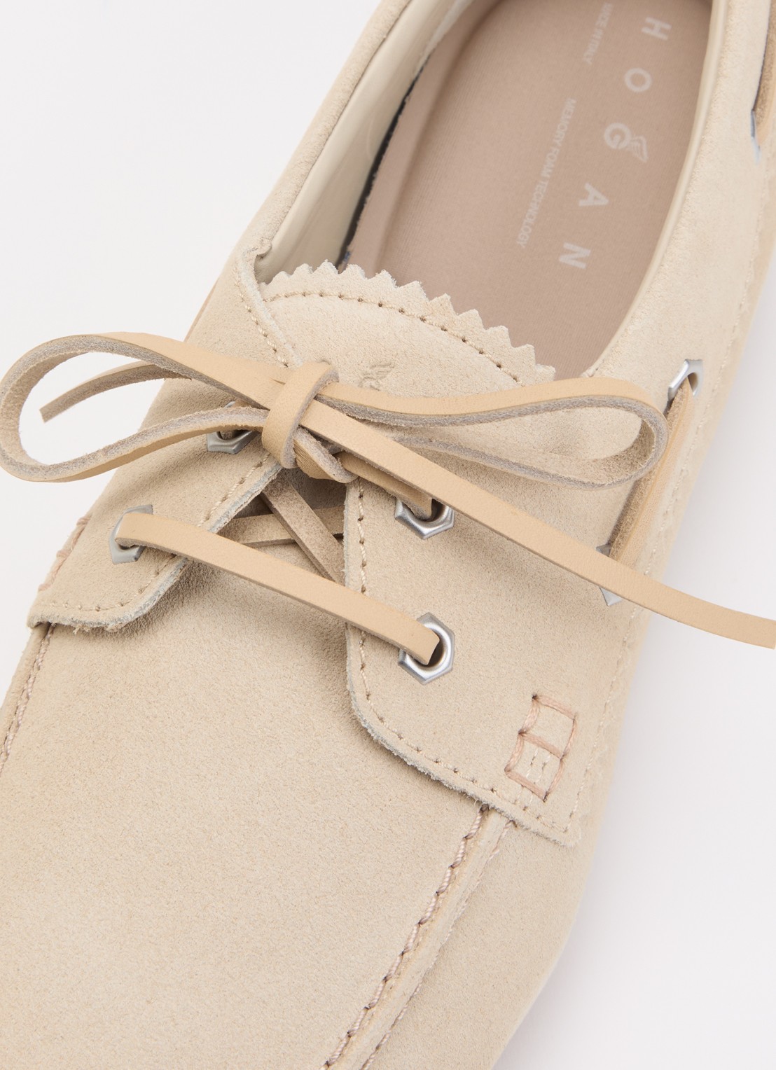 Hogan Bootschoen van suède - detail 6 beige
