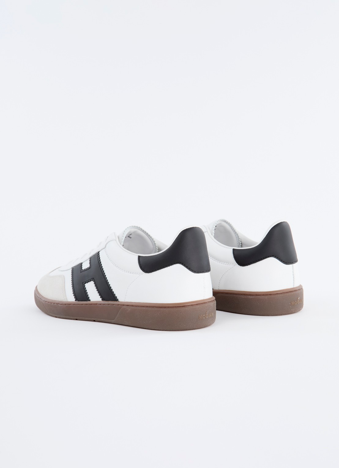 Hogan Cool sneaker van leer met suède details - achterkant 7 gebroken wit