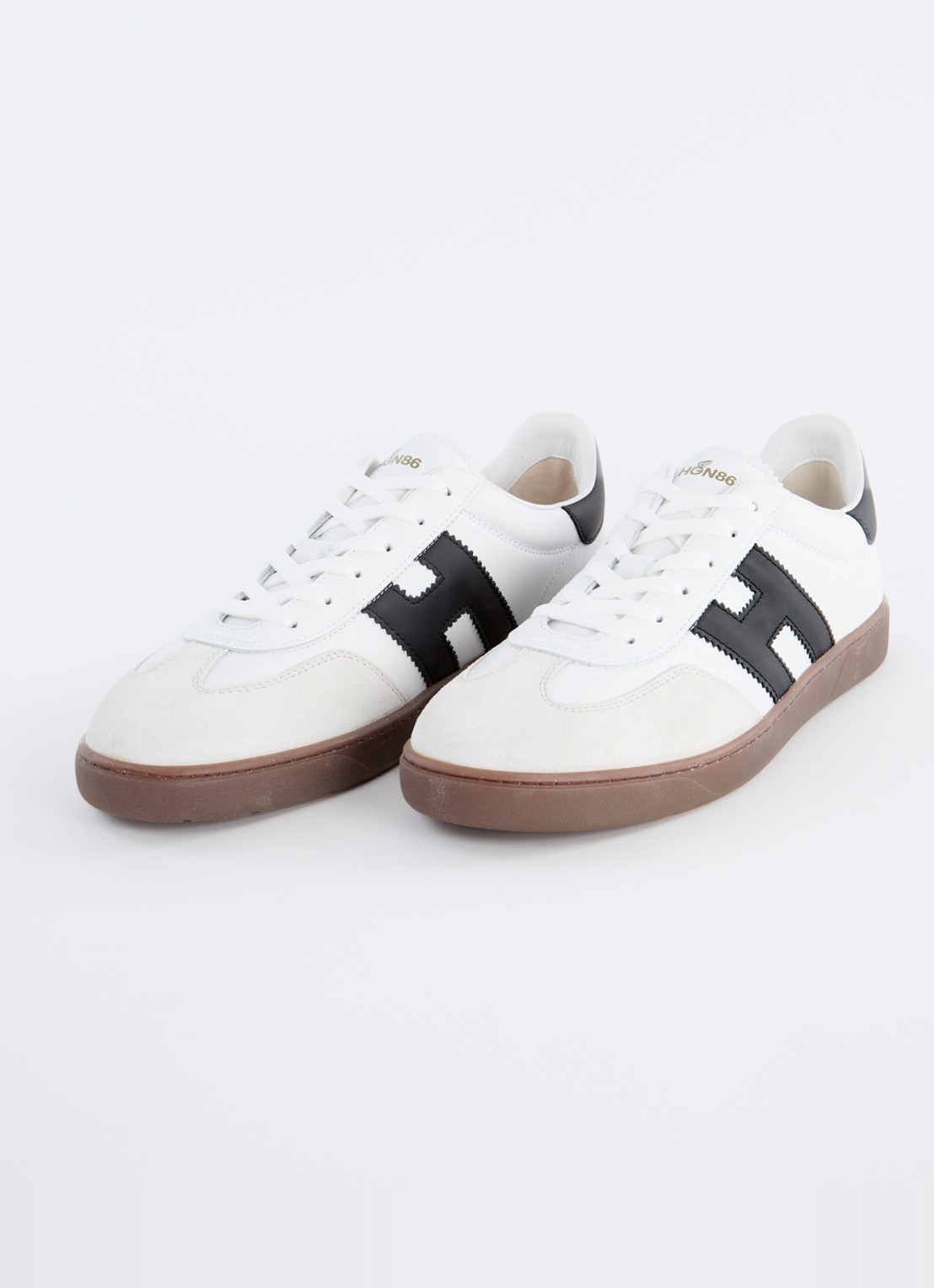 Hogan Cool sneaker van leer met suède details - detail 3 gebroken wit