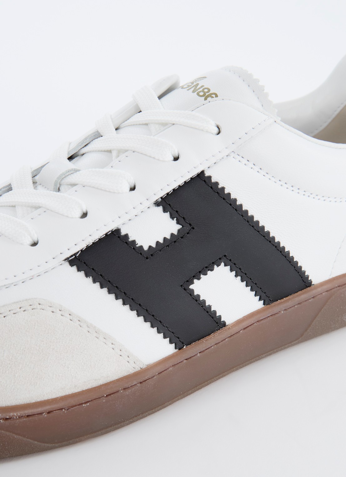 Hogan Cool sneaker van leer met suède details - detail 6 gebroken wit