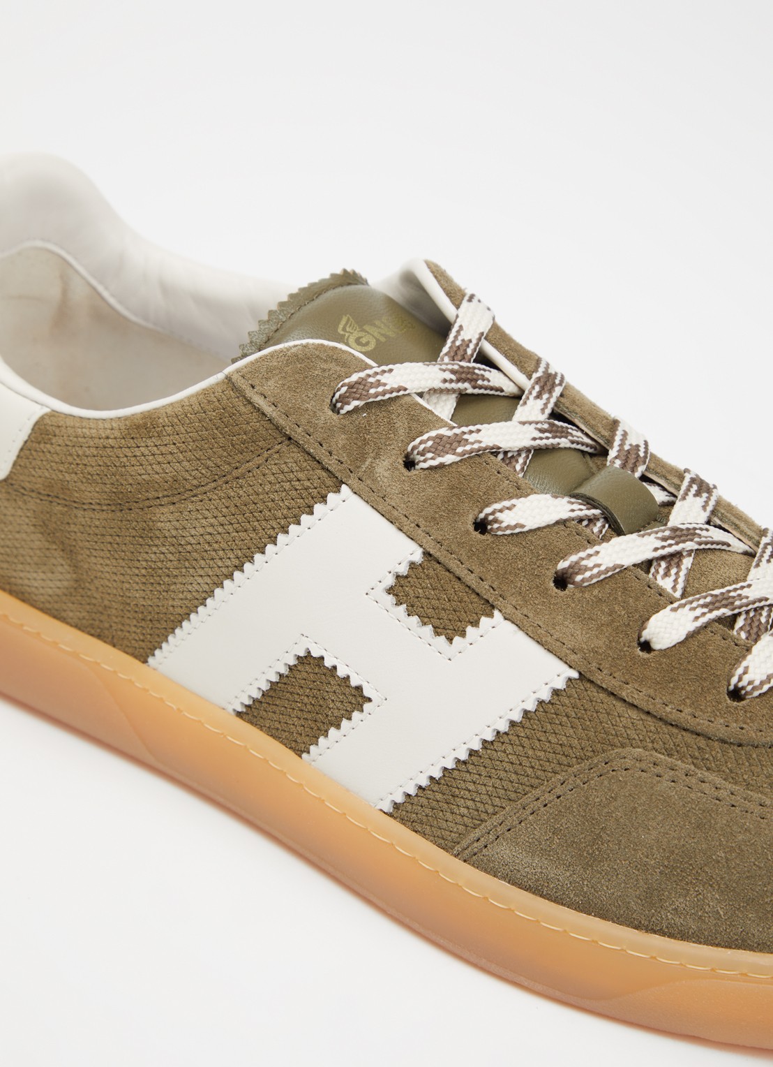 Hogan Cool sneaker van leer met suède details - detail 5 mosgroen