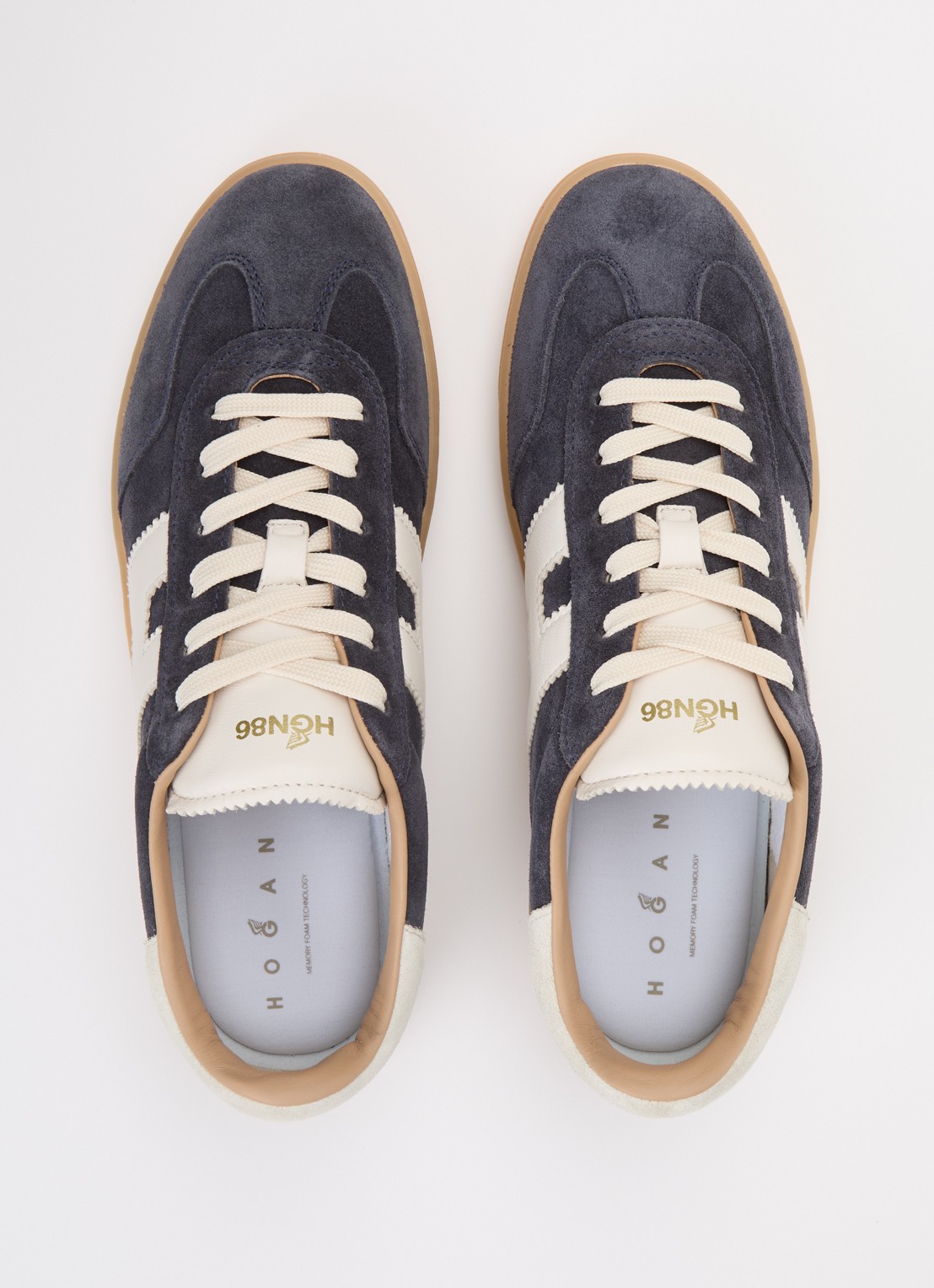 Hogan Cool sneaker van suède met logo - detail 5 donkerblauw