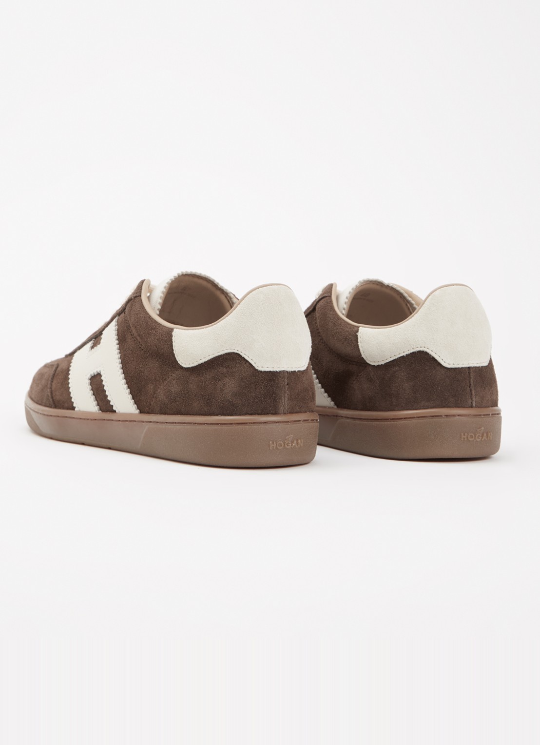 Hogan Cool sneaker van suède met logo - achterkant 7 donkerbruin