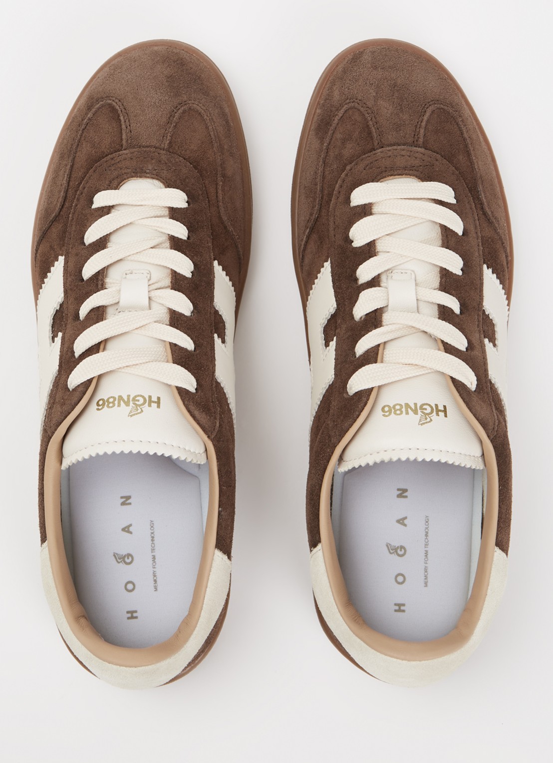 Hogan Cool sneaker van suède met logo - detail 2 donkerbruin