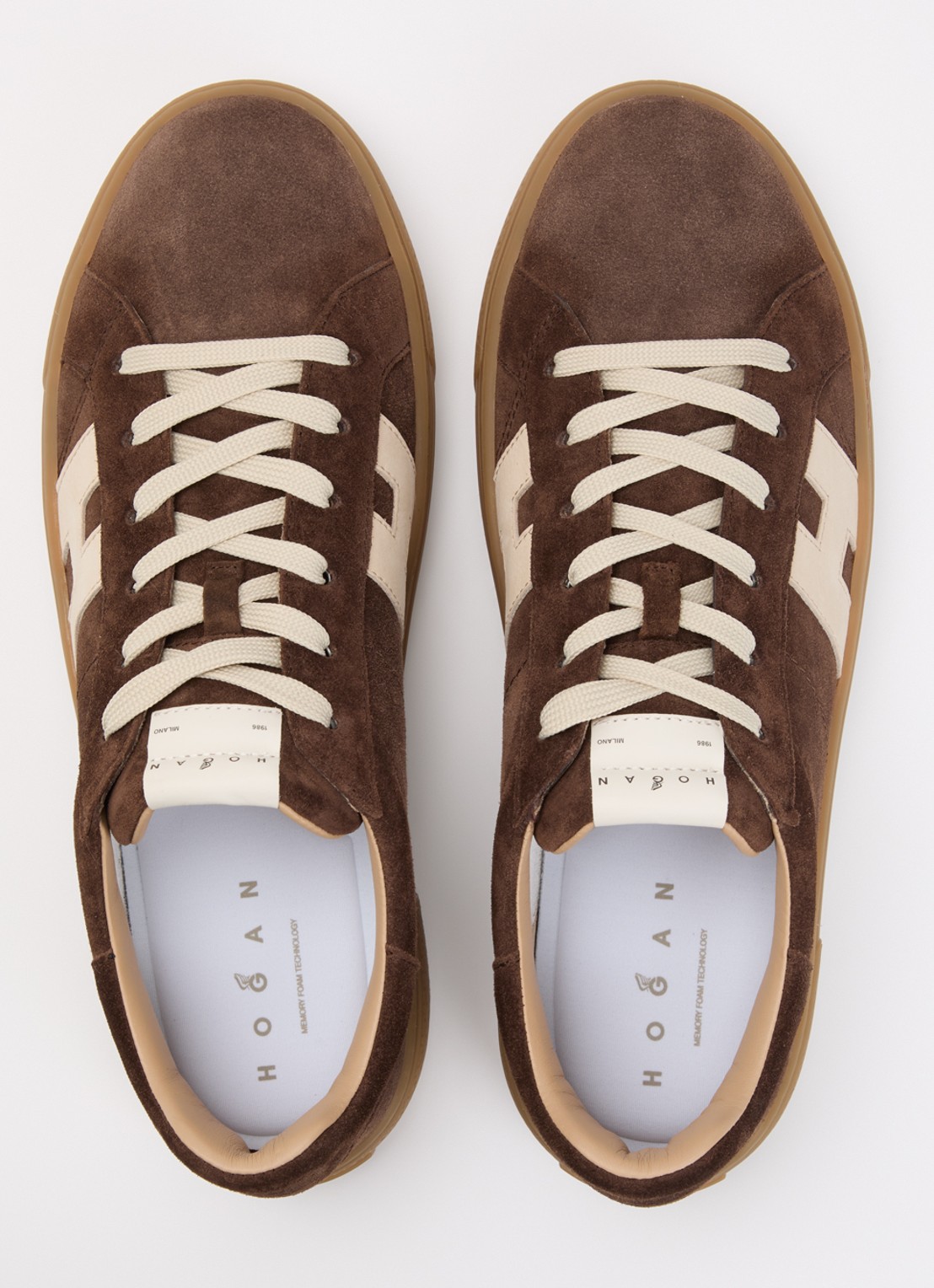 Hogan Crosswind sneaker van suède - detail 2 bruin