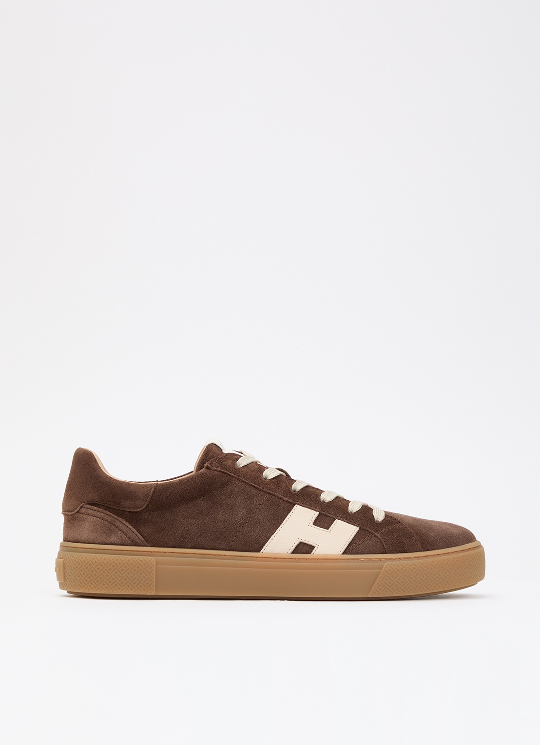 Hogan Crosswind sneaker van suède - voorkant 5 bruin