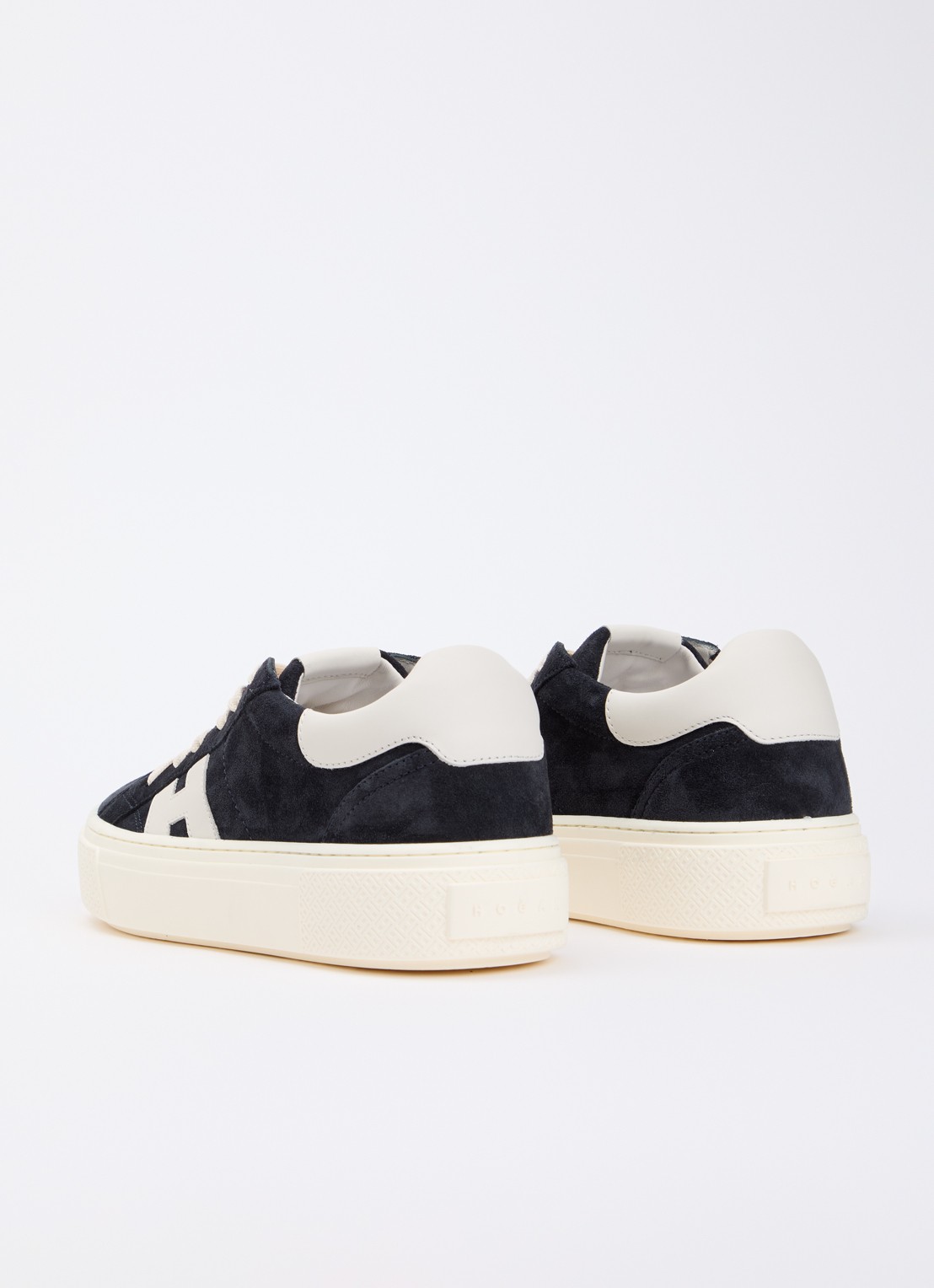 Hogan Crosswind sneaker van suède - achterkant 5 donkerblauw