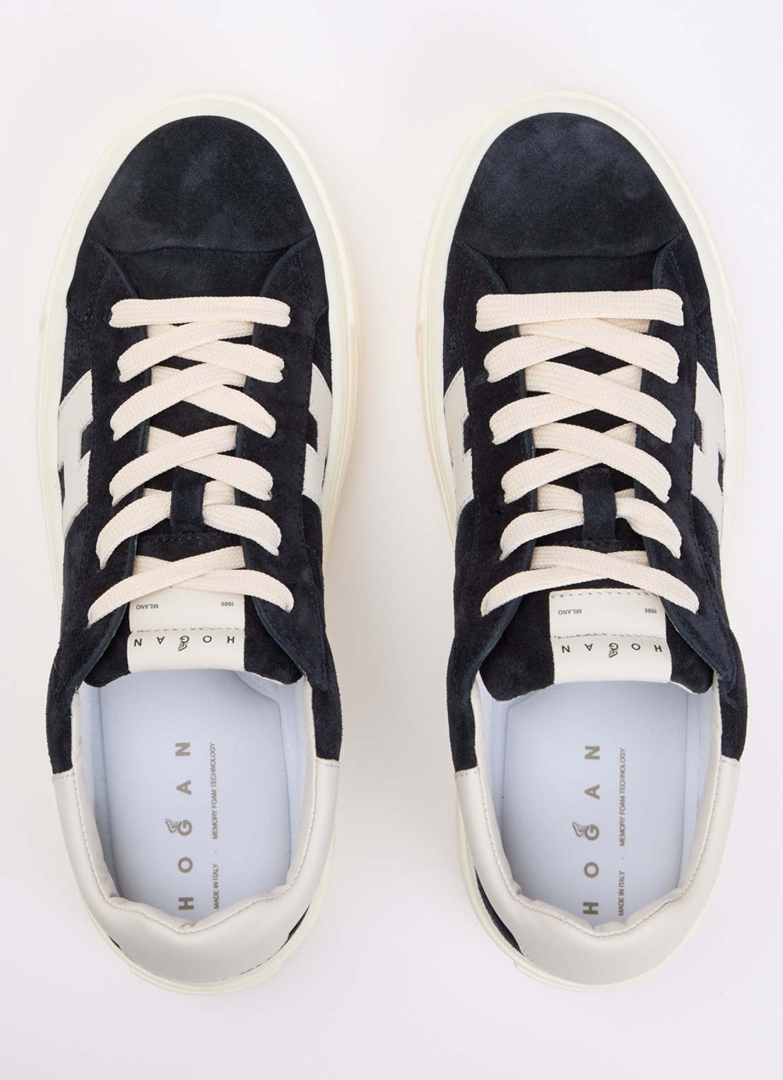 Hogan Crosswind sneaker van suède - detail 2 donkerblauw