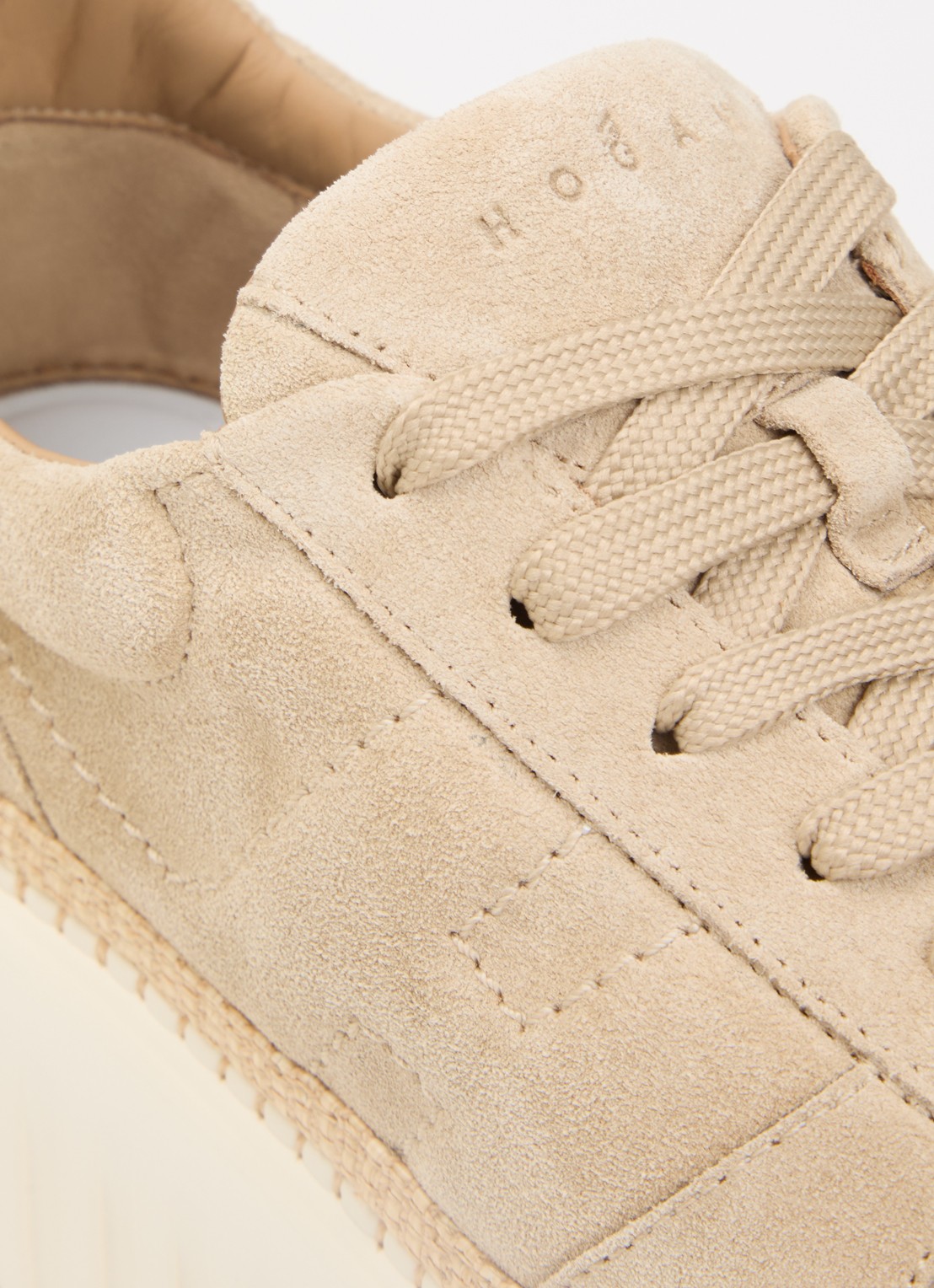 Hogan H-Stripes sneaker van suède met plateauzool - detail 7 beige