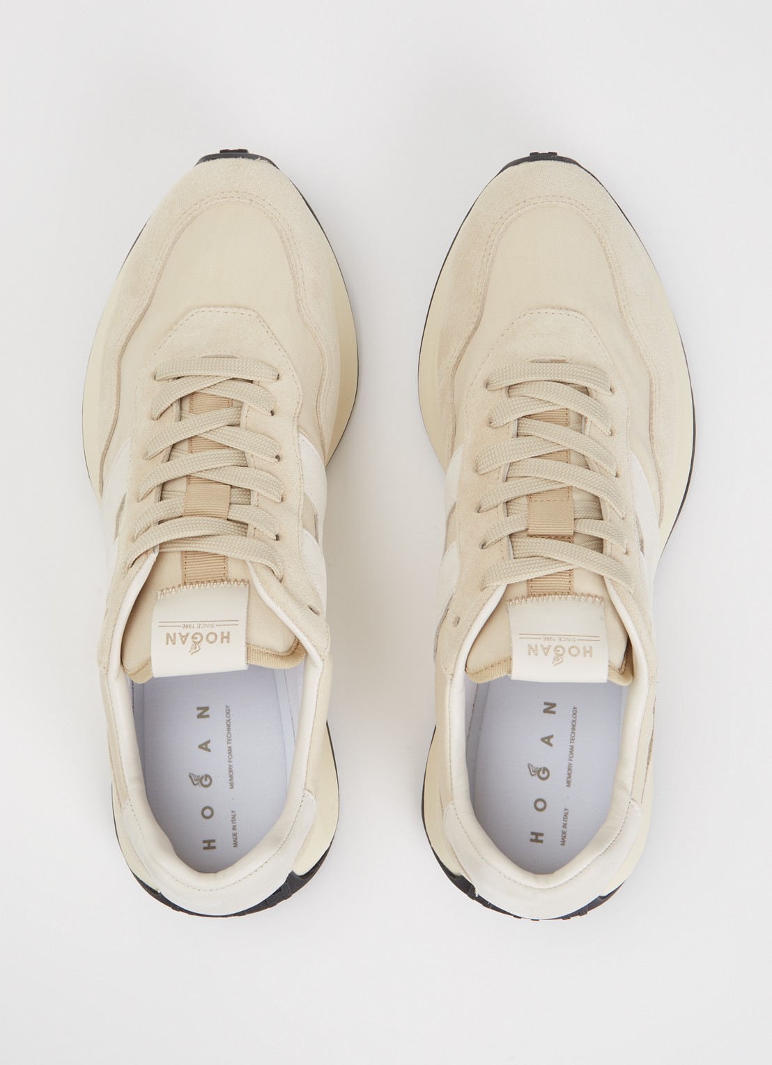 Hogan H601 sneaker met details van suède - detail 2 gebroken wit