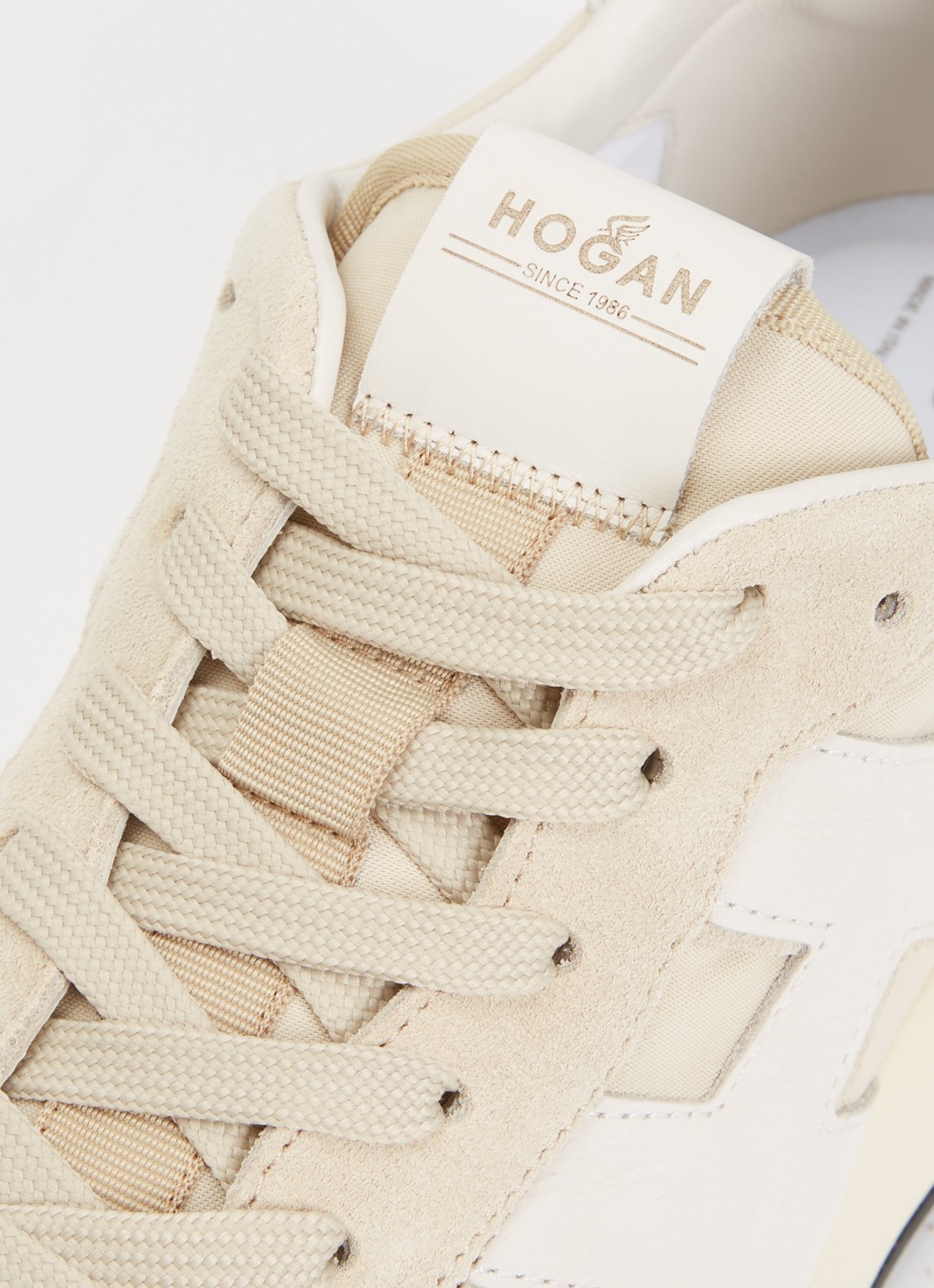 Hogan H601 sneaker met details van suède - detail 4 gebroken wit