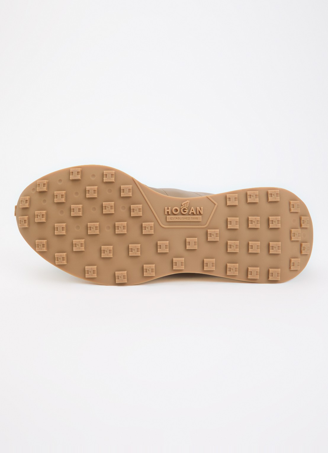 Hogan H601 sneaker van leer met details van suède - detail 4 lichtbruin