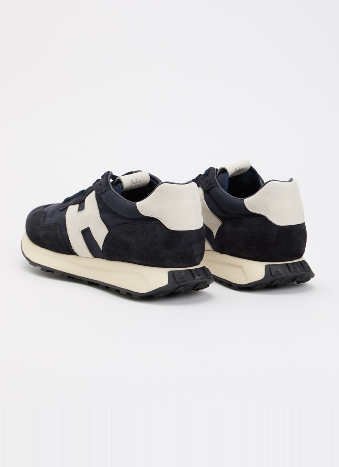 Hogan H601 sneaker van mesh met suède details - achterkant donkerblauw