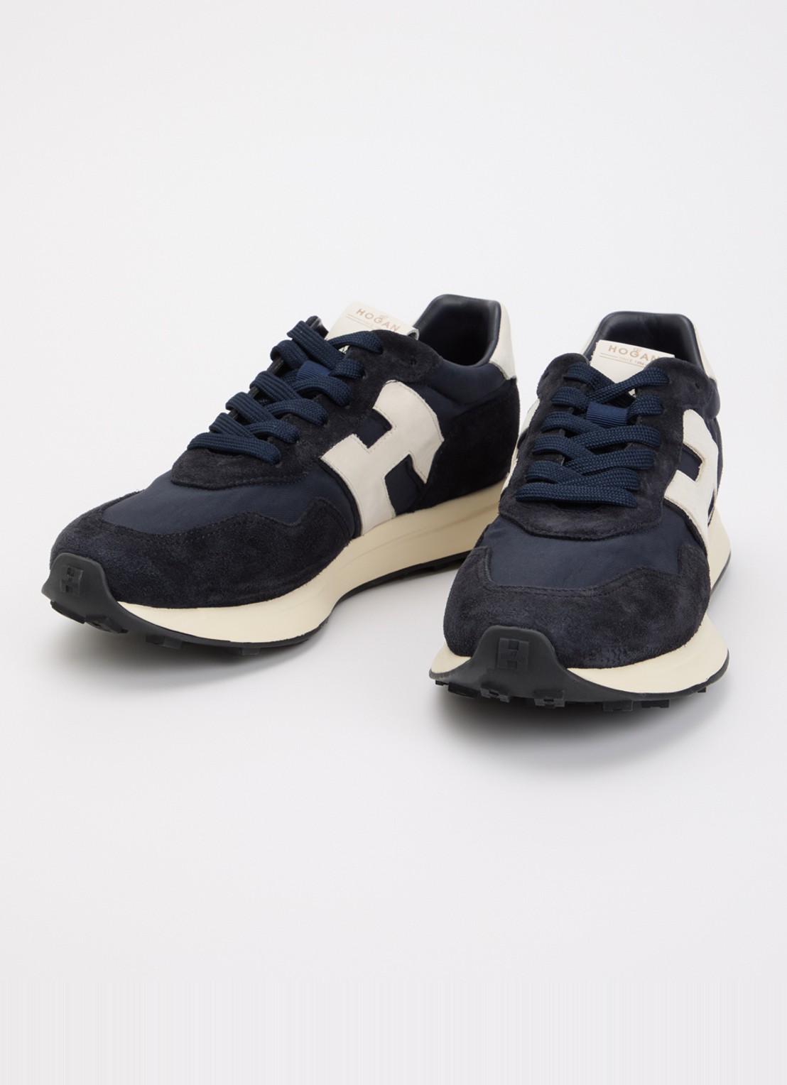 Hogan H601 sneaker van mesh met suède details - detail 2 donkerblauw