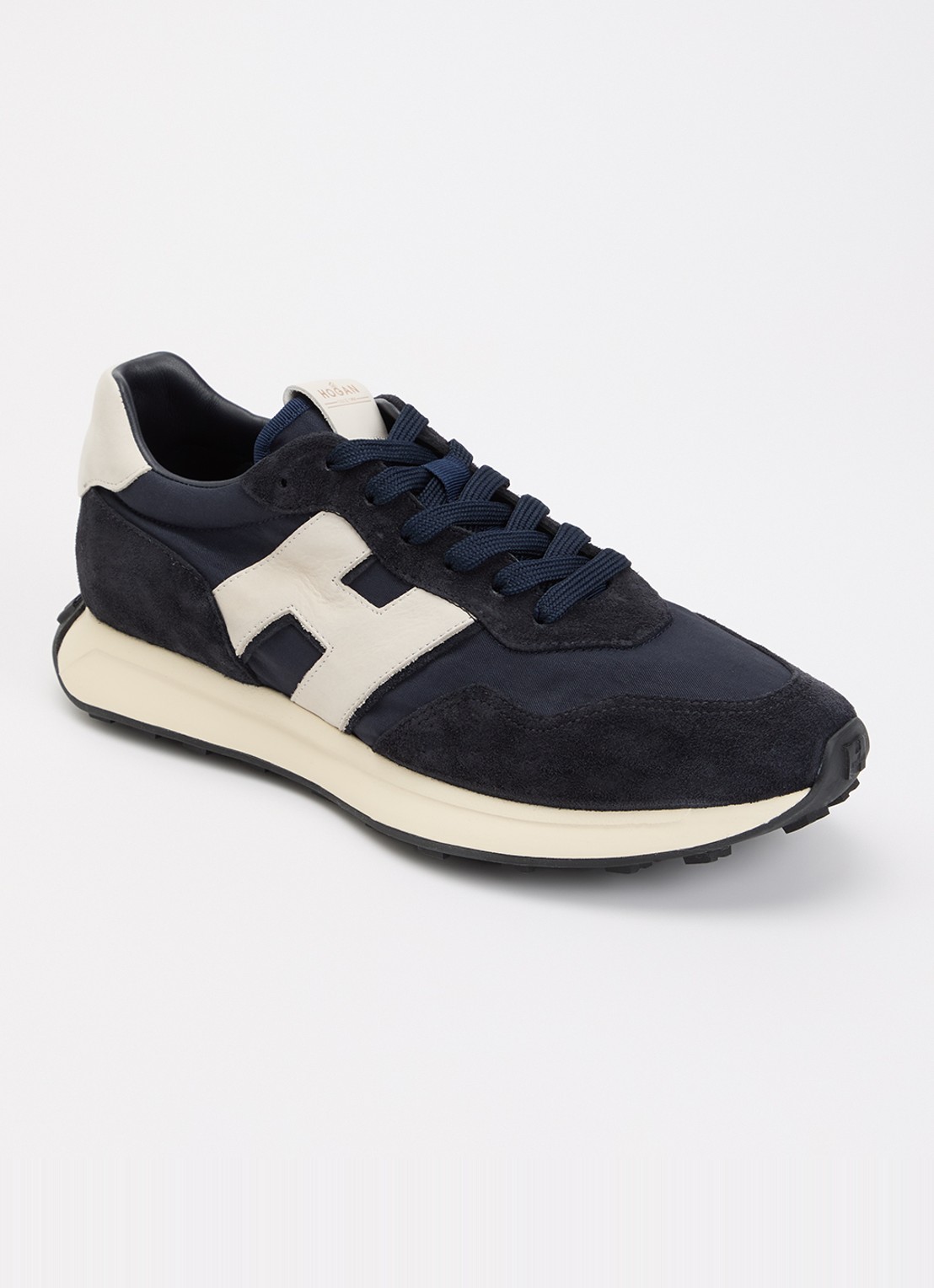 Hogan H601 sneaker van mesh met suède details - voorkant 6 donkerblauw