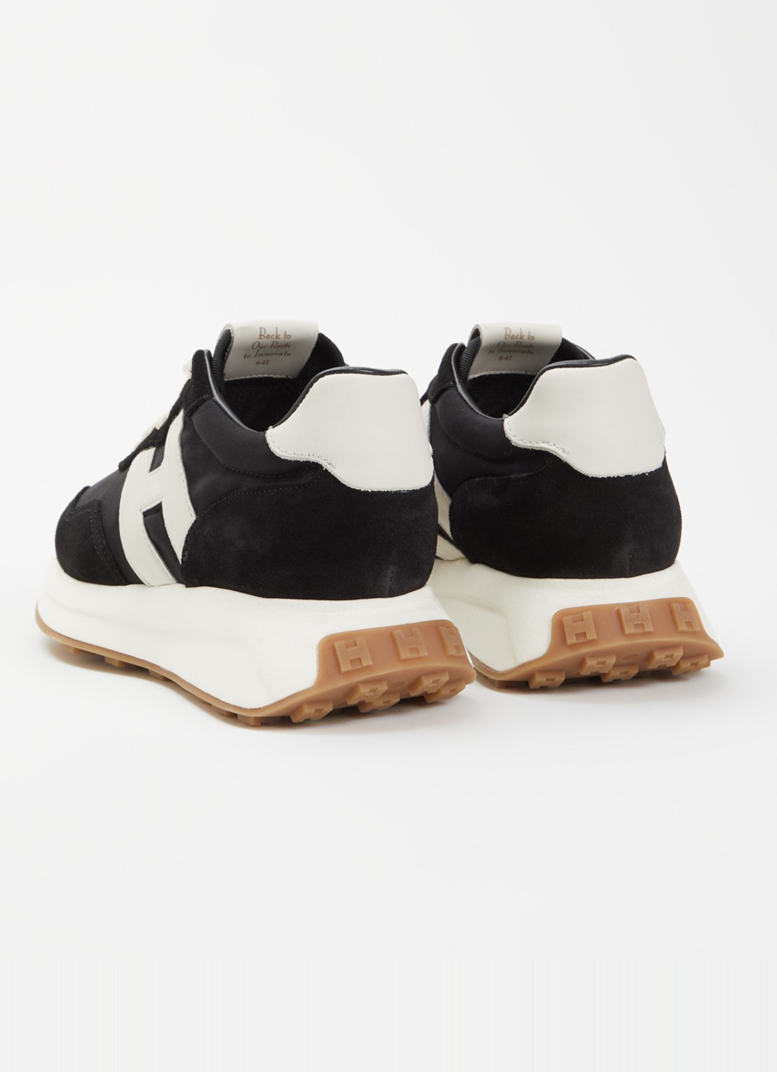 Hogan H601 sneaker van mesh met suède details - achterkant 6 zwart