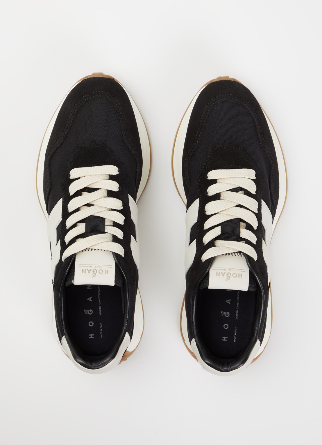 Hogan H601 sneaker van mesh met suède details - detail 3 zwart