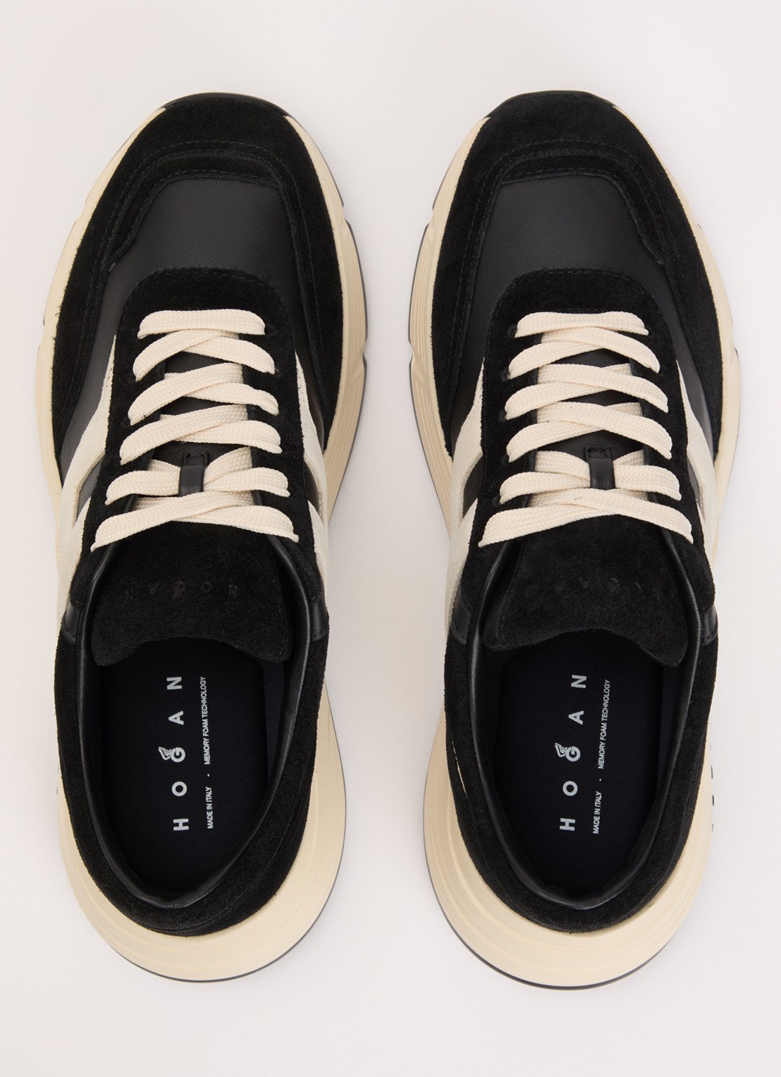 Hogan H669 sneaker van leer met suède details - detail 5 zwart