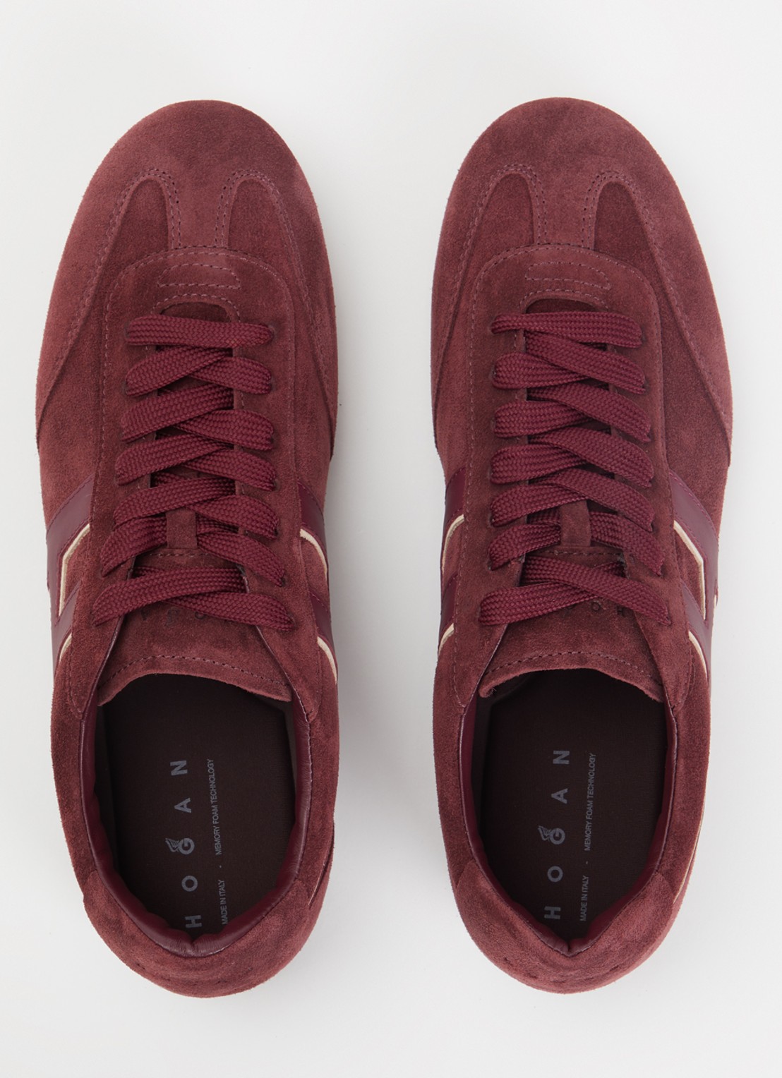 Hogan H693 Olympia sneaker van suède met details van leer - detail 2 bordeauxrood