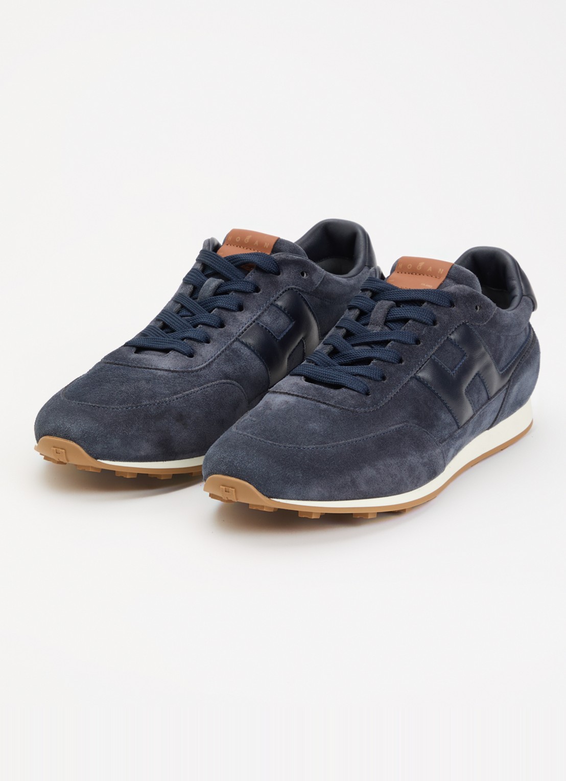 Hogan H699 Athletic sneaker van suède met details van leer - detail 2 donkerblauw