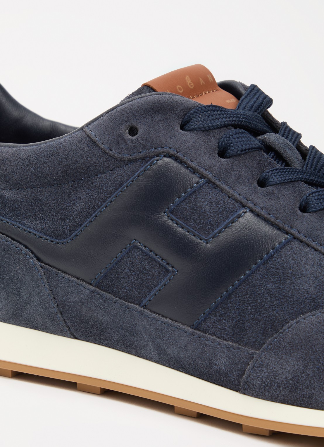 Hogan H699 Athletic sneaker van suède met details van leer - detail 5 donkerblauw
