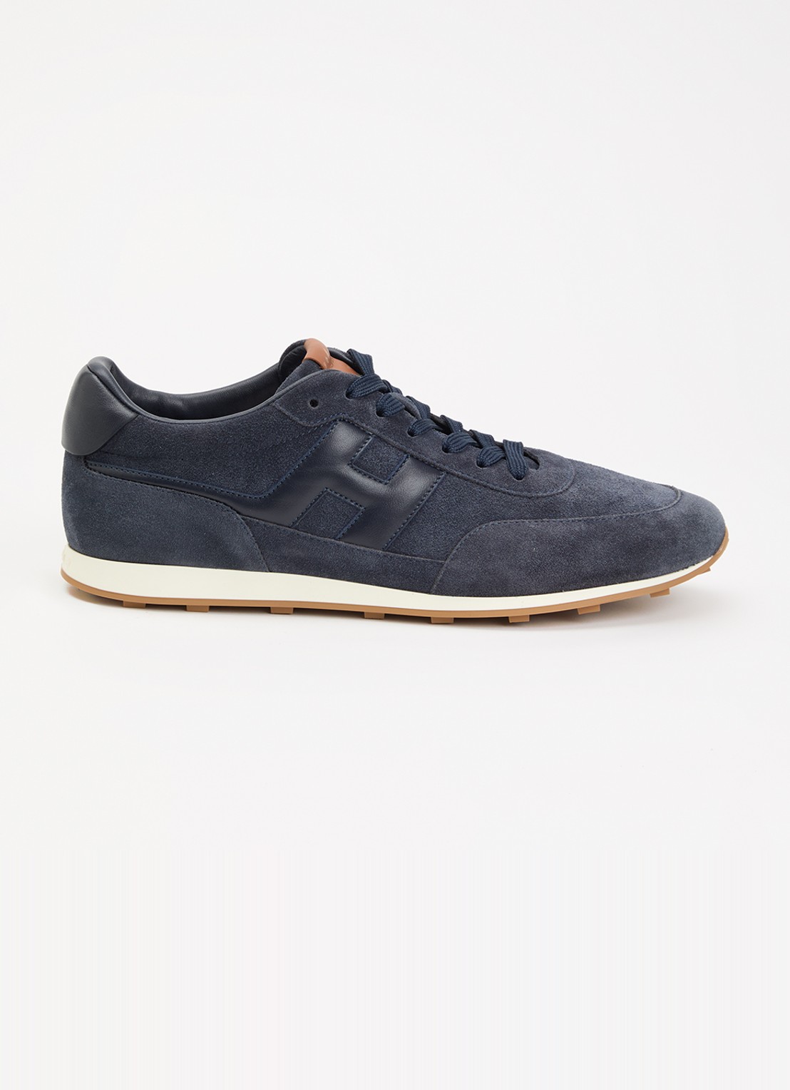 Hogan H699 Athletic sneaker van suède met details van leer - voorkant 6 donkerblauw