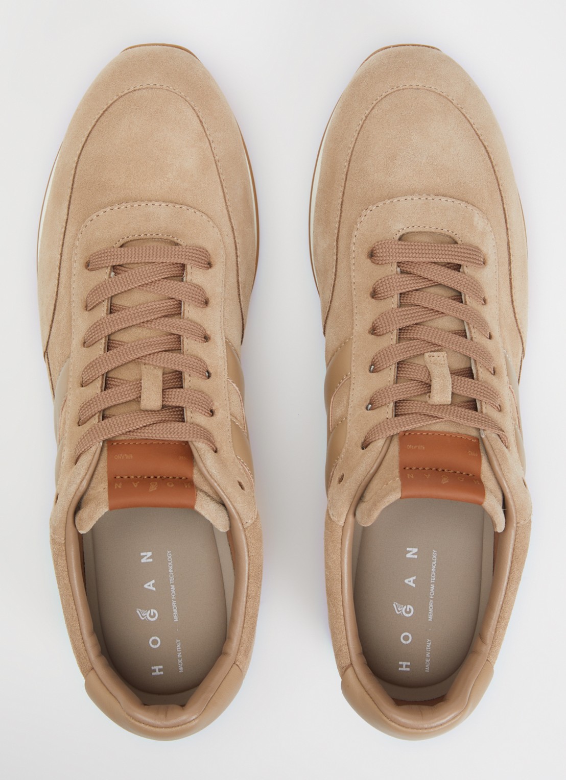 Hogan H699 Athletic sneaker van suède - detail 2 beige