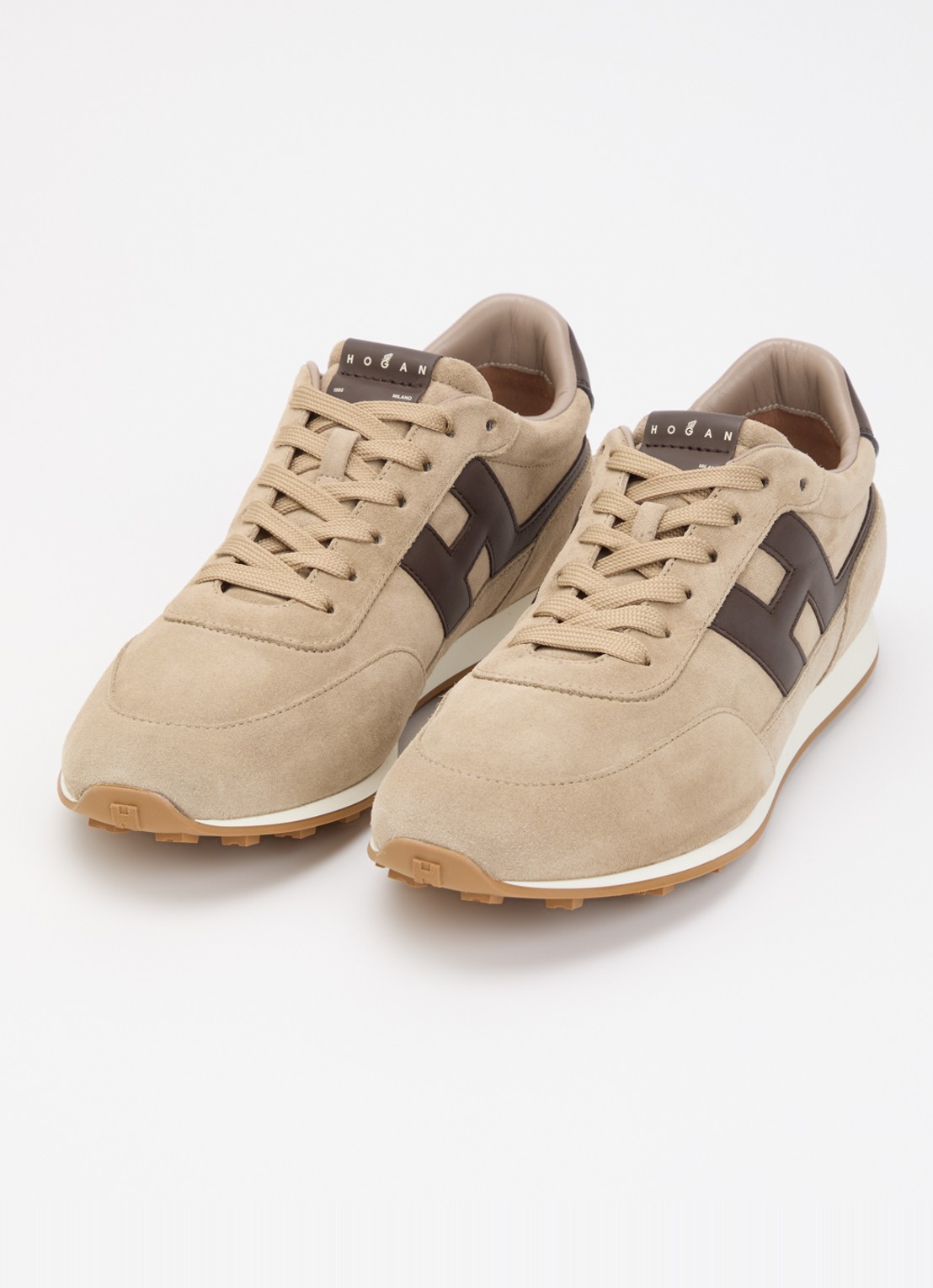 Hogan H699 sneaker van suède - detail 2 zand