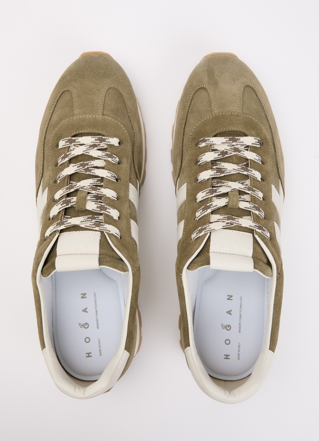 Hogan H701 86er sneaker van suède  - detail 2 olijfgroen