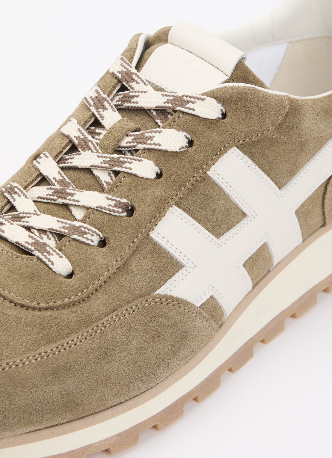 Hogan H701 86er sneaker van suède  - detail 4 olijfgroen
