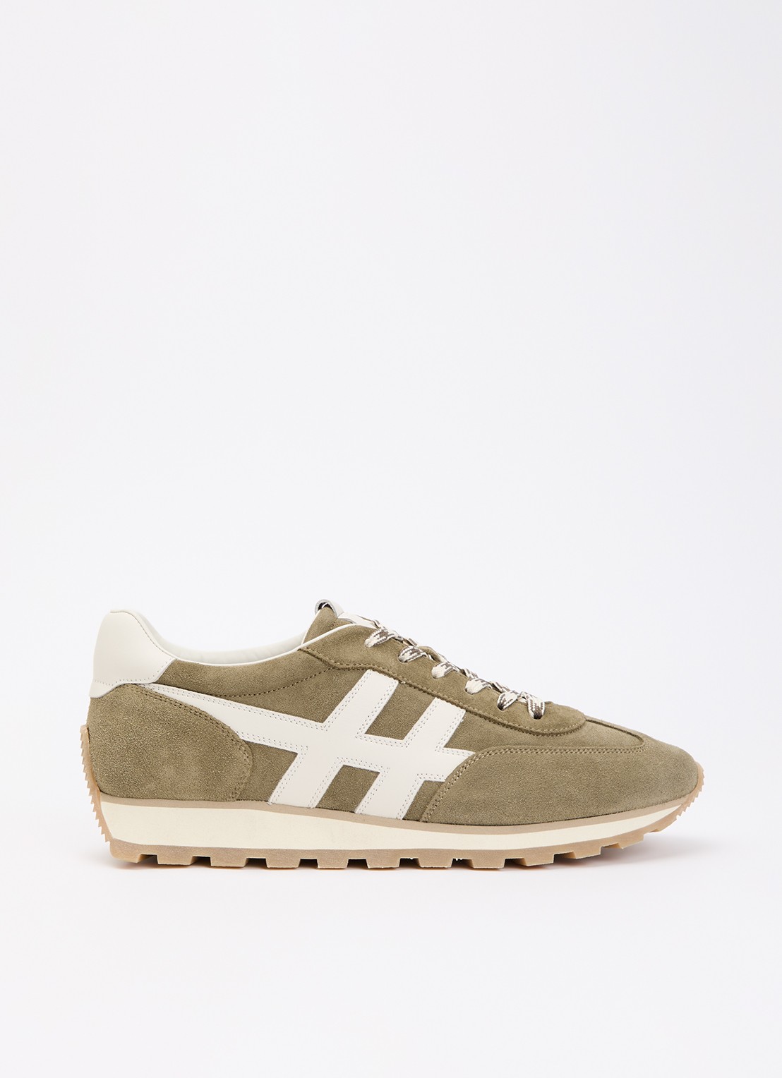 Hogan H701 86er sneaker van suède  - voorkant 5 olijfgroen