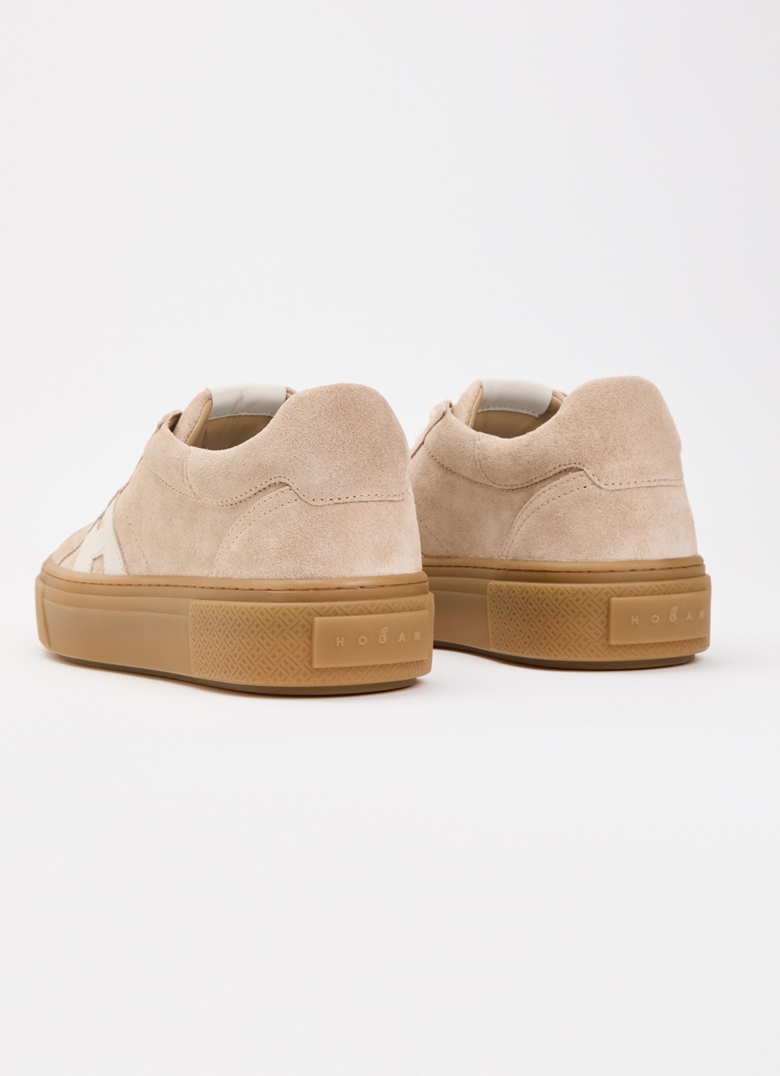 Hogan H705 sneaker van suède met plateauzool - achterkant 6 lichtroze