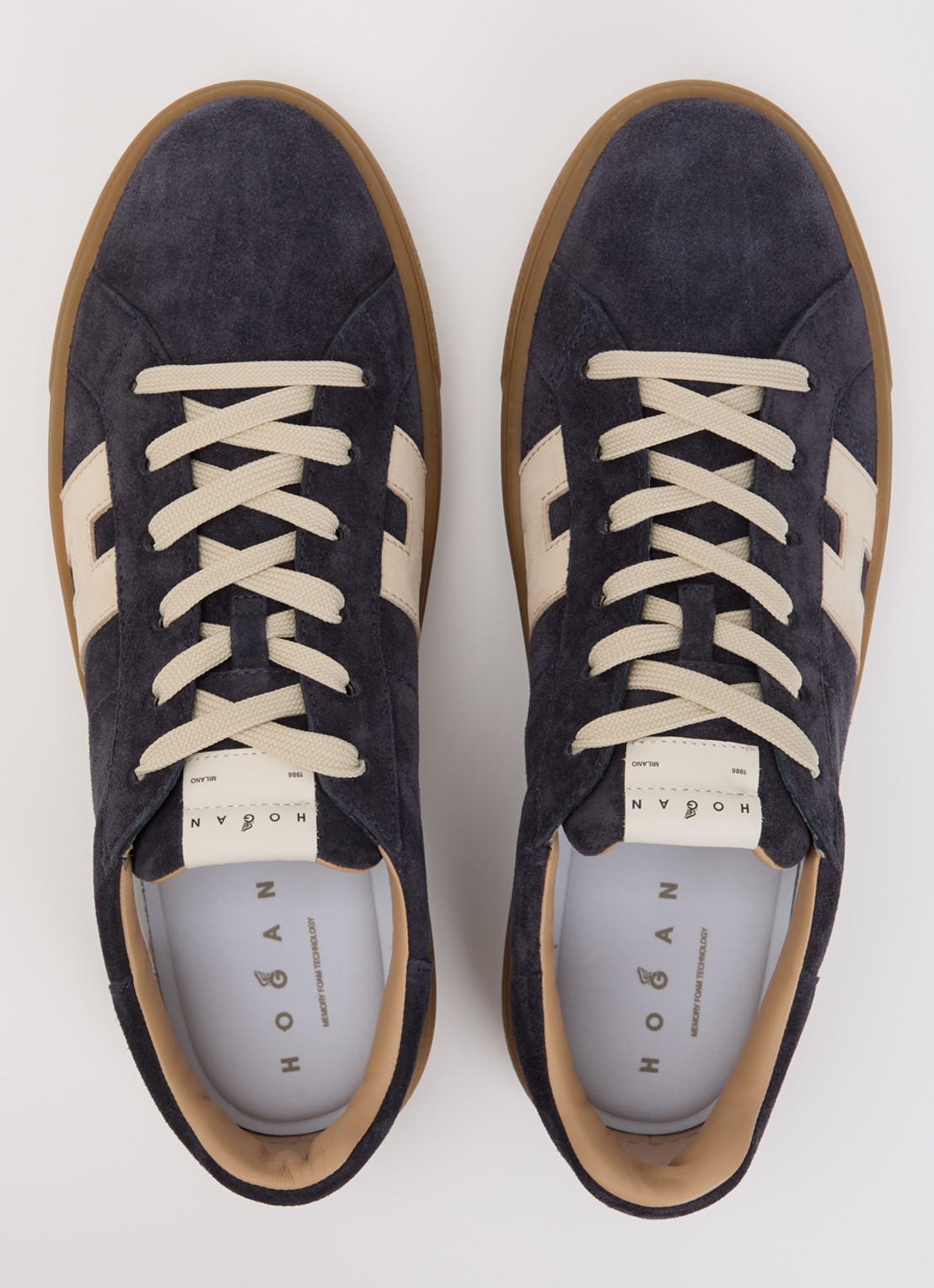 Hogan H705 sneaker van suède - detail 2 donkerblauw