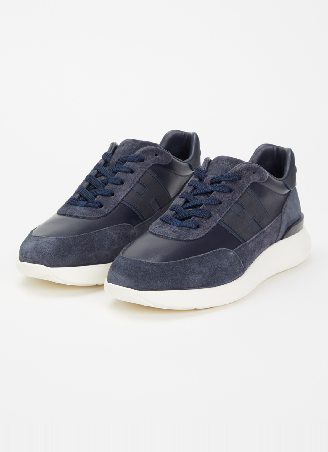 Hogan H709 sneaker van leer met details van suède - detail 2 donkerblauw