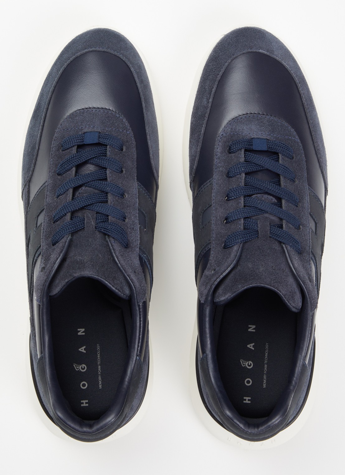 Hogan H709 sneaker van leer met details van suède - detail 3 donkerblauw