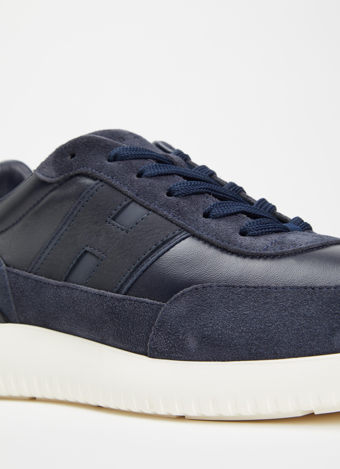 Hogan H709 sneaker van leer met details van suède - detail 5 donkerblauw