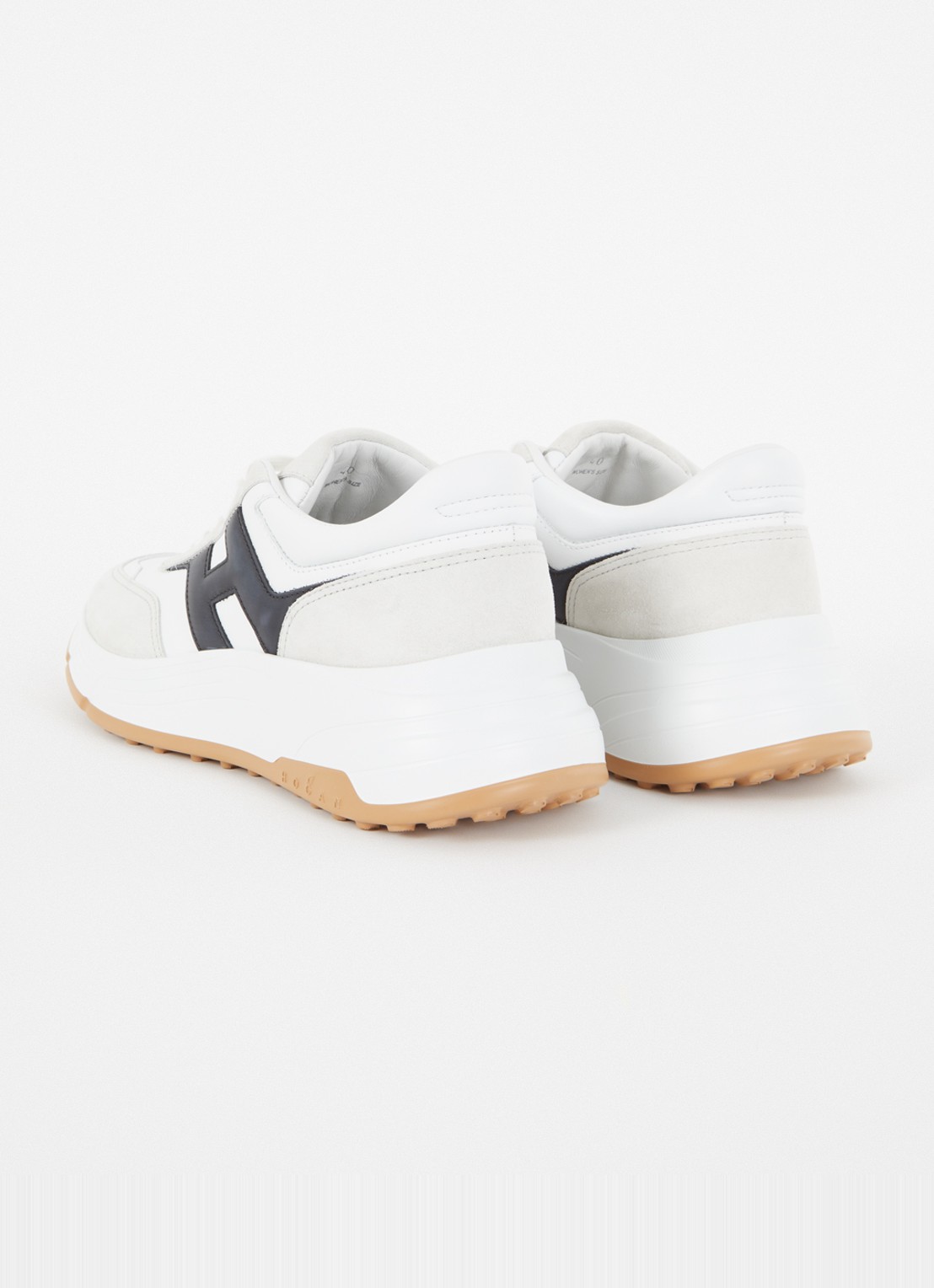 Hogan Hi-Fi sneaker van leer met suède details - achterkant wit