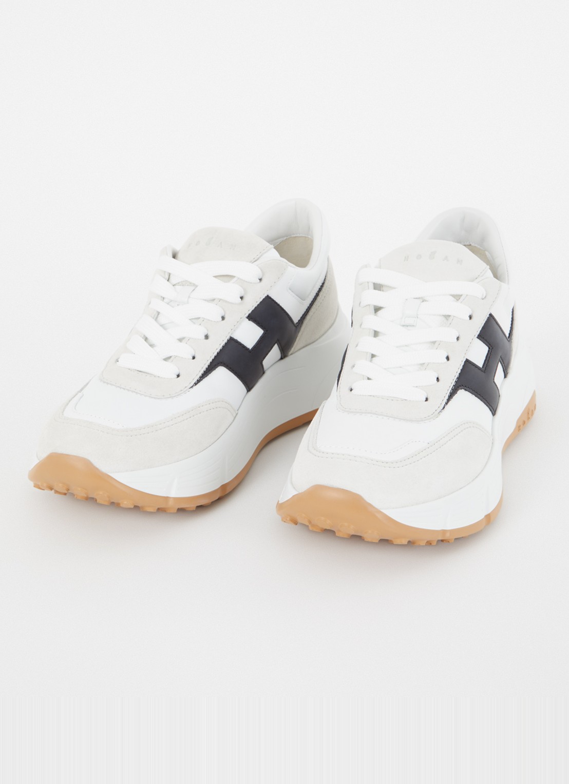 Hogan Hi-Fi sneaker van leer met suède details - detail 4 wit