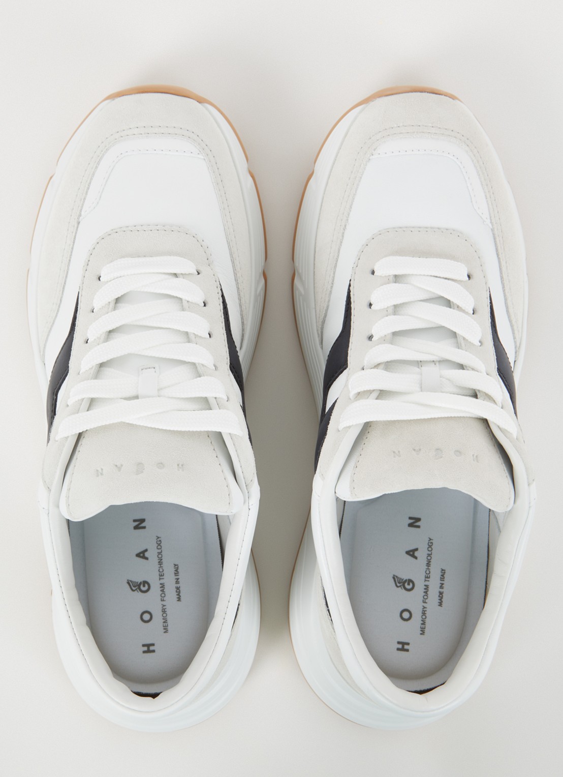 Hogan Hi-Fi sneaker van leer met suède details - detail 5 wit