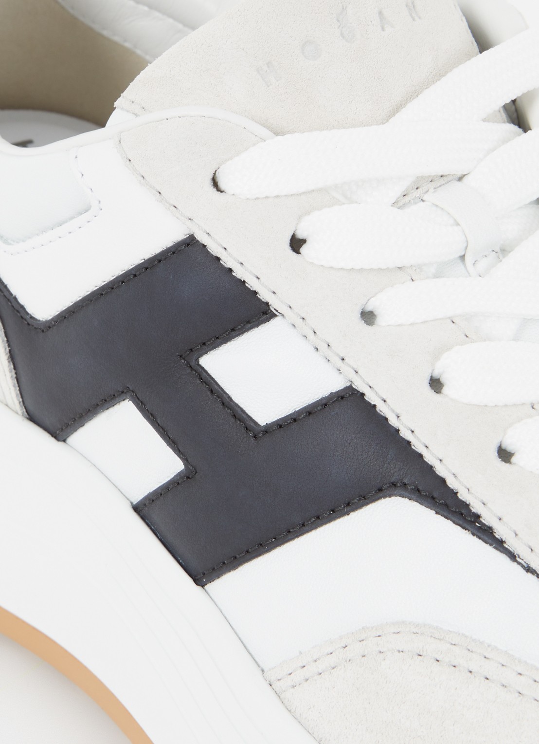 Hogan Hi-Fi sneaker van leer met suède details - detail 7 wit