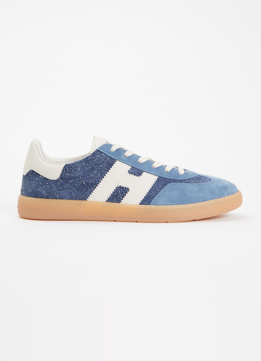 Hogan Hogan Cool sneaker van suède met details van nubuck  - voorkant blauw